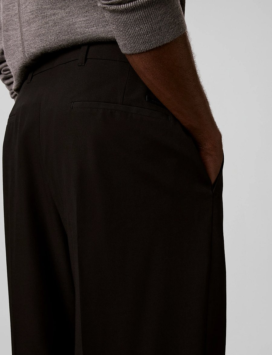 Calvin Klein - WIDE LEG PV BLEND TROUSER - habitbukser - black - 4