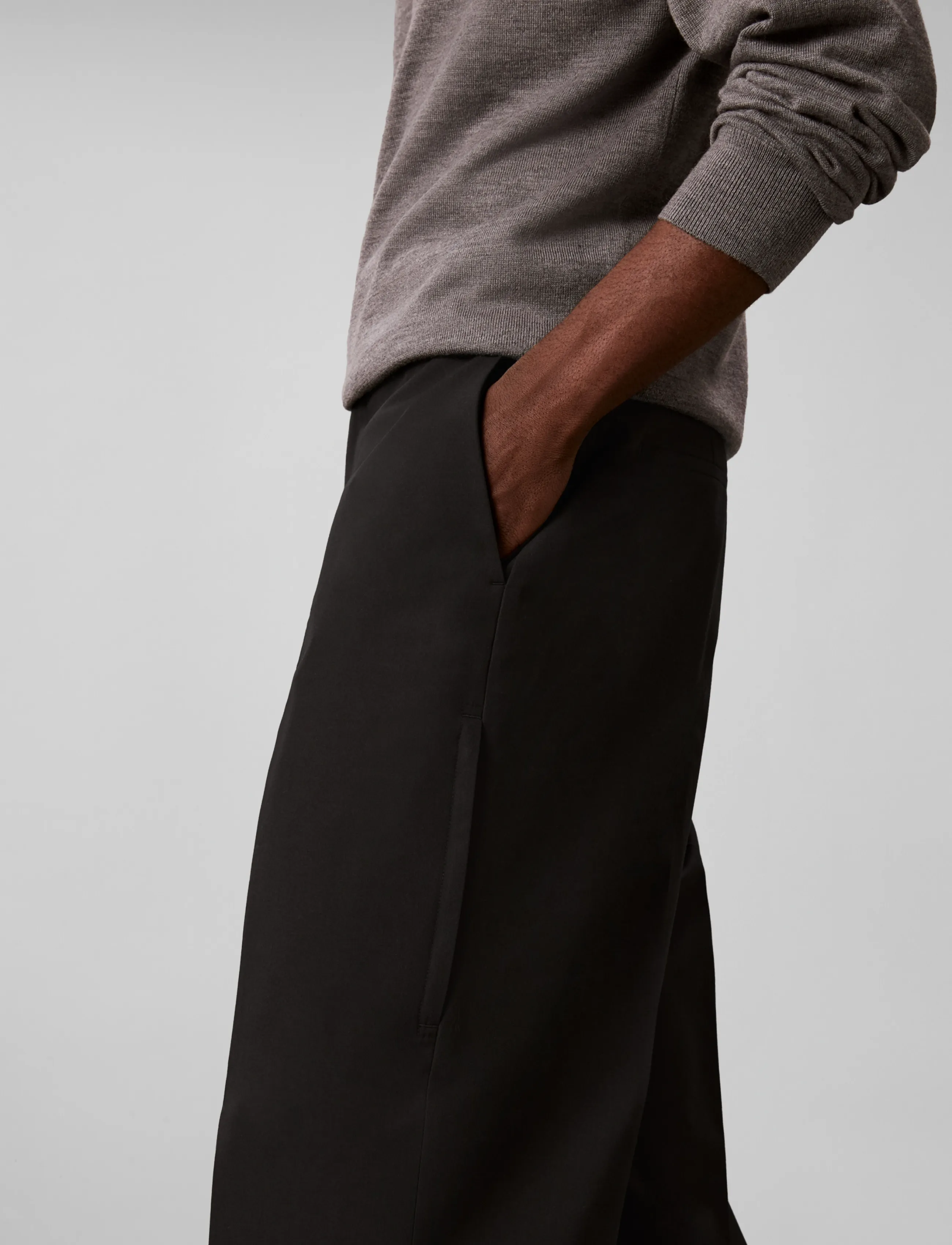 Calvin Klein - WIDE LEG PV BLEND TROUSER - black - 5