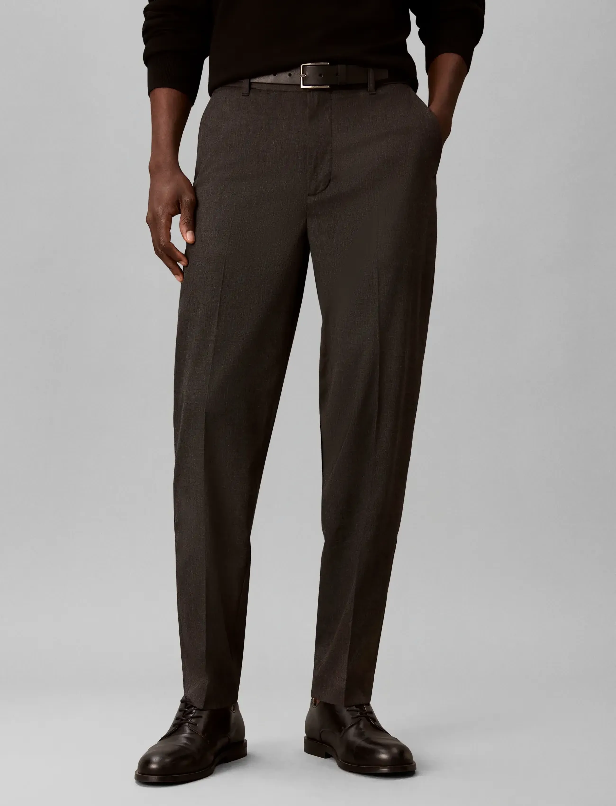Calvin Klein - TAPERED NOVELTY PATTERN WOOL BLE - volcanic ash - 3