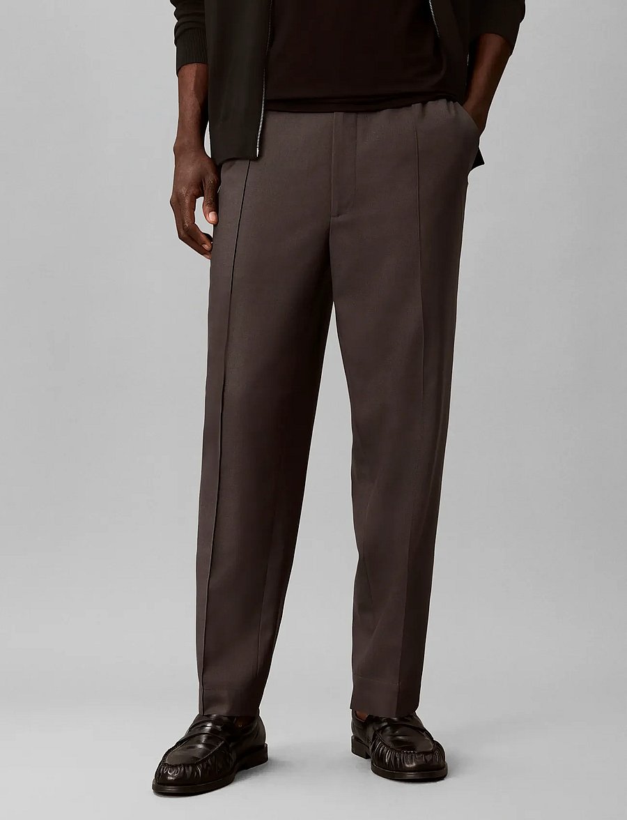 Calvin Klein - TAPERED WOOL BLEND JOGGER - casual trousers - volcanic ash - 3