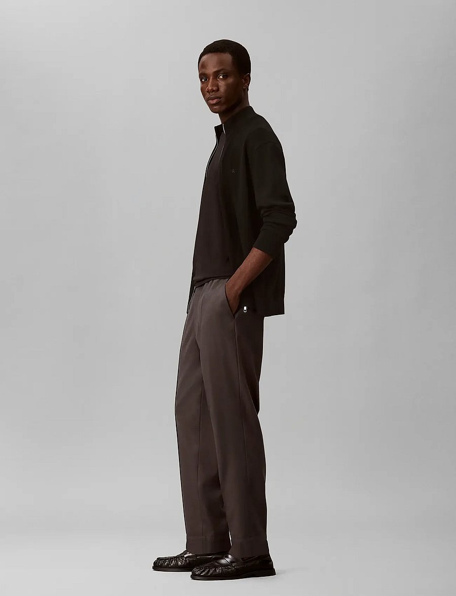 Calvin Klein - TAPERED WOOL BLEND JOGGER - casual trousers - volcanic ash - 5