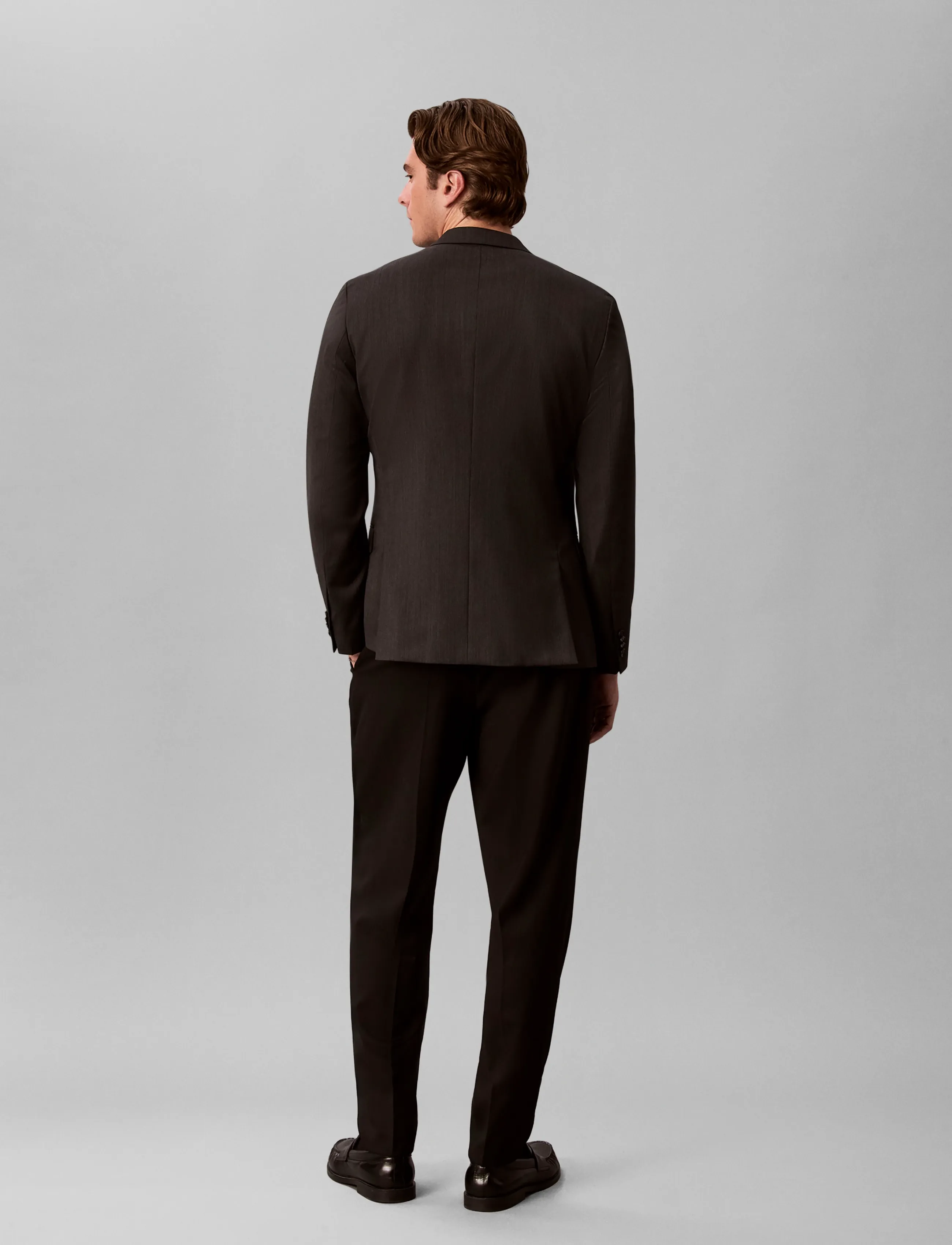 Calvin Klein - TAPERED PLEATED WOOL BLEND PANT - black - 2