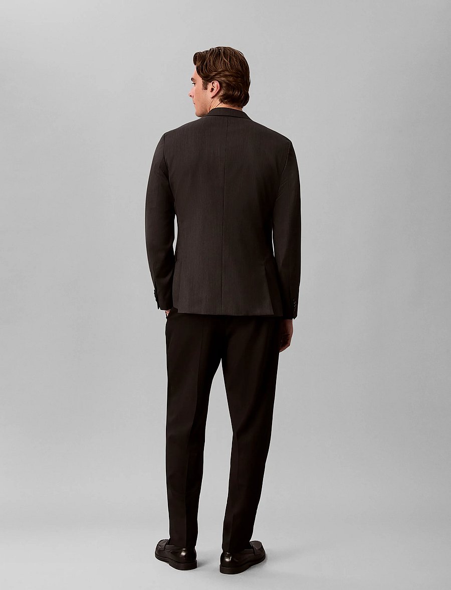 Calvin Klein - TAPERED PLEATED WOOL BLEND PANT - anzugshosen - black - 2