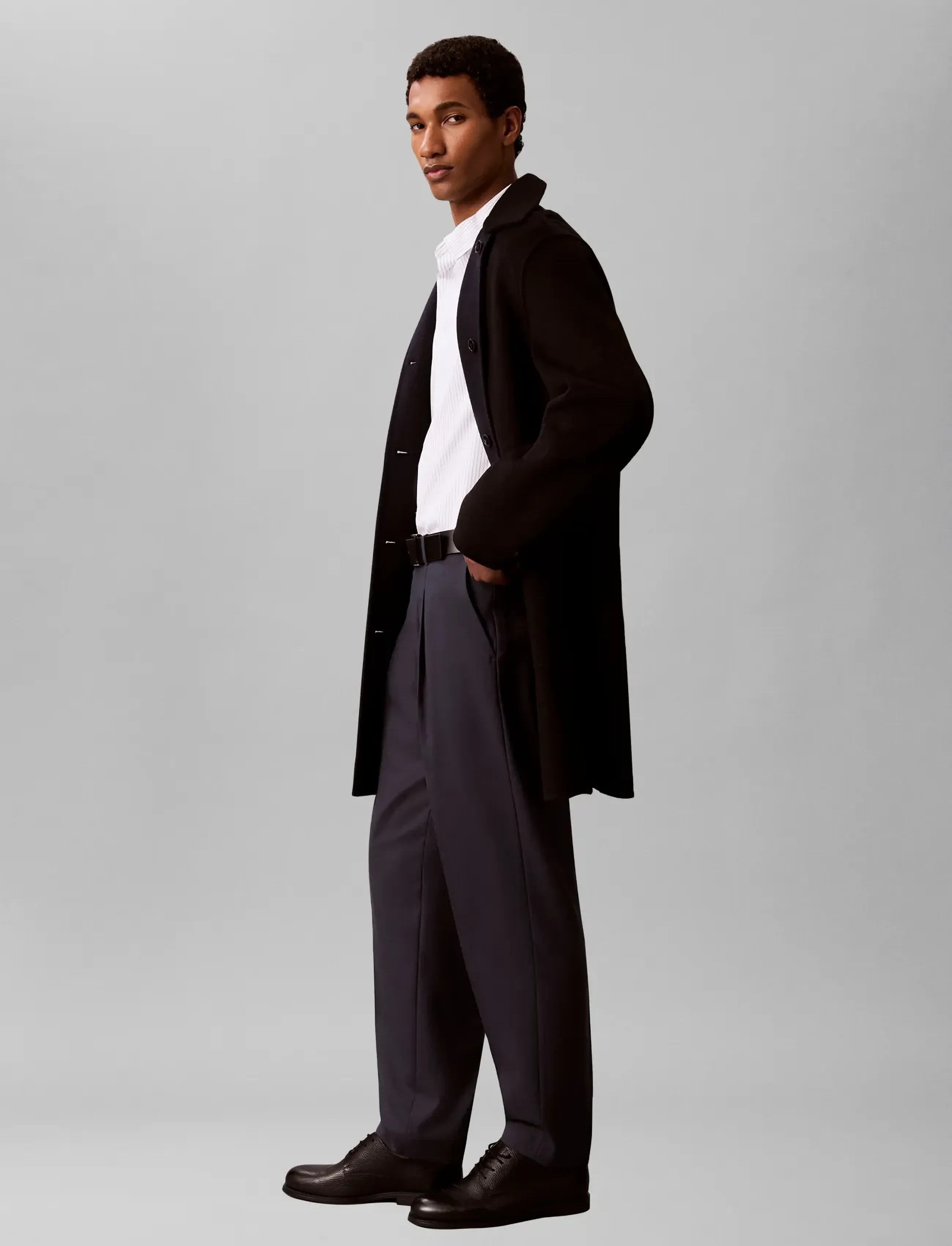 Calvin Klein Tapered Pleated Wool Blend Pant kostymbyxor herr – bild 6
