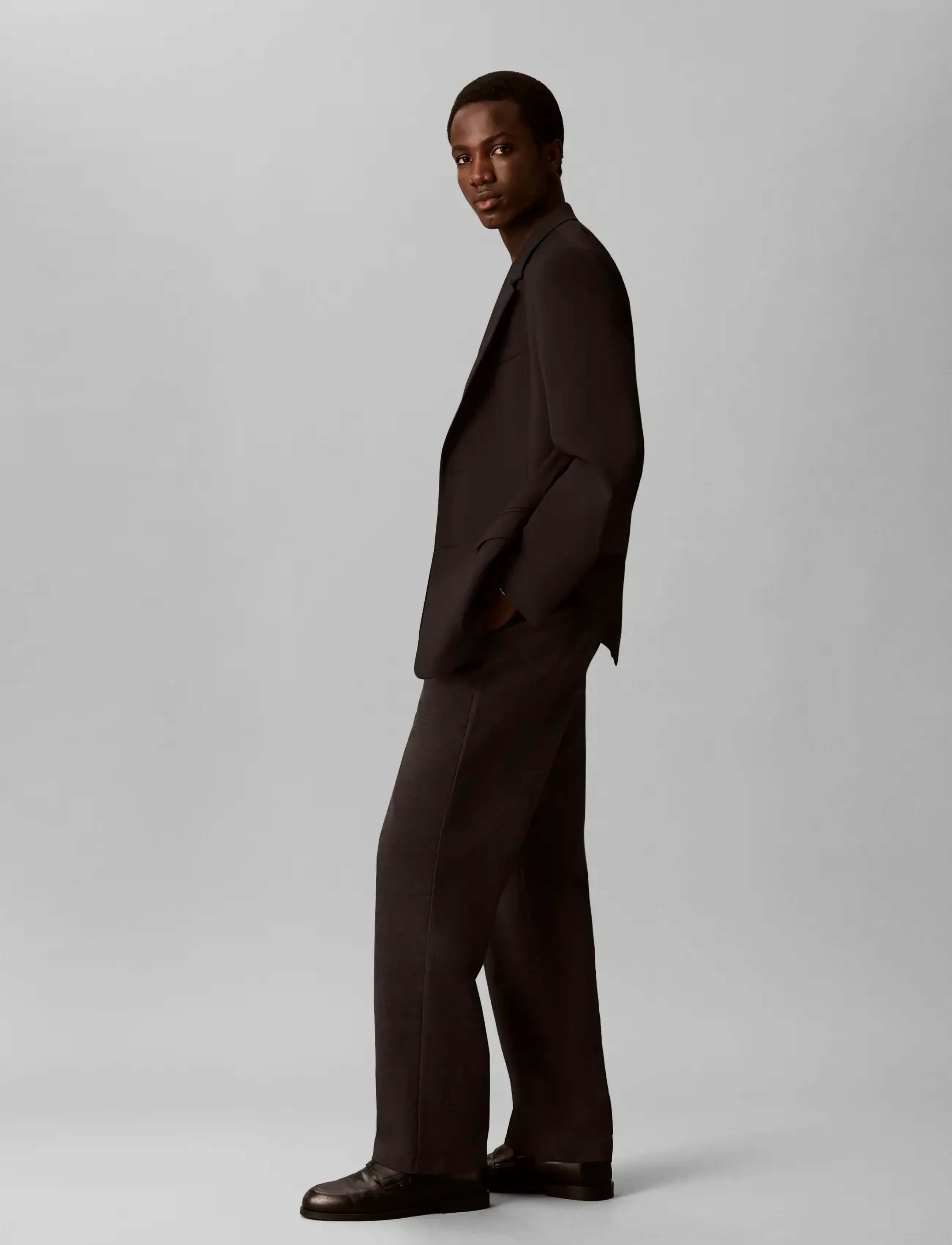 Calvin Klein - RELAXED STRAIGHT BRUSHED COTTON - black - 5
