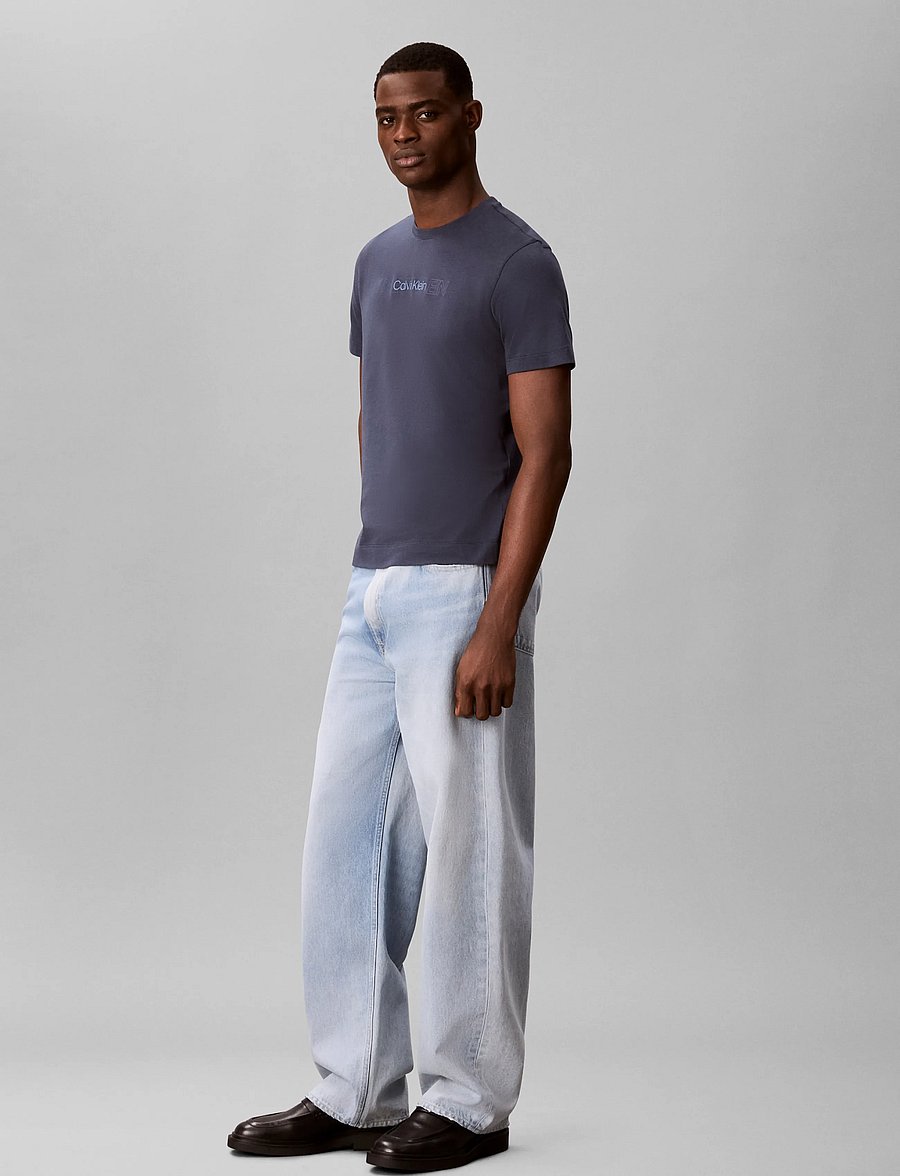 Calvin Klein - SS 30 EU REPEAT STND LOGO GRAPHI - lühikeste varrukatega t-särgid - blue nights - 5