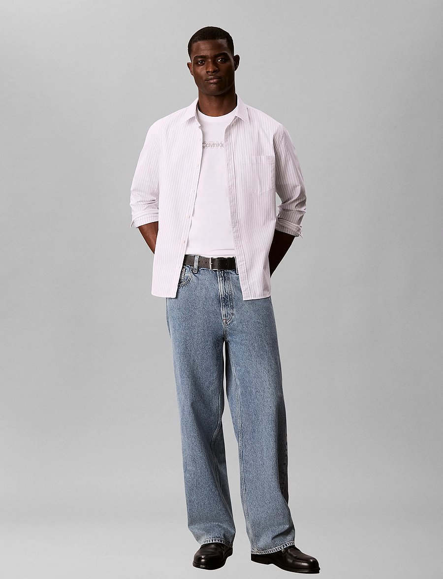 Calvin Klein - SS 30 EU REPEAT STND LOGO GRAPHI - kortærmede t-shirts - bright white - 0