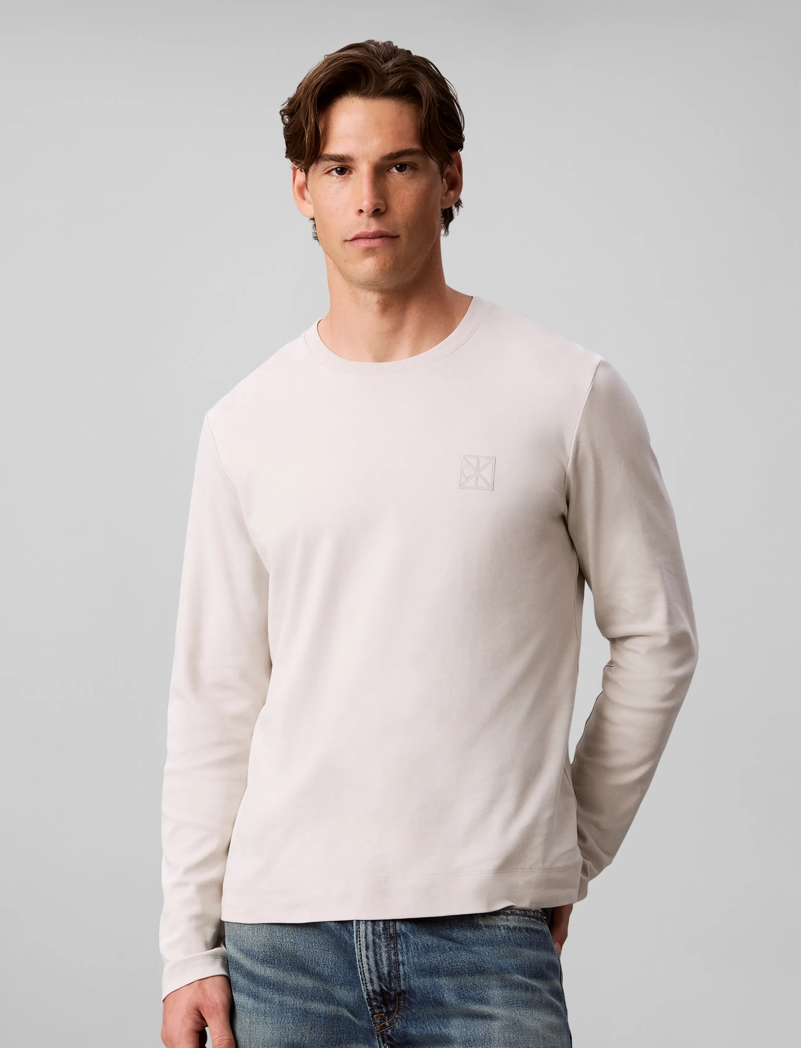 Calvin Klein - LS SLIM SLEEK INTERLOCK EMBLEM E - moonstruck - 3