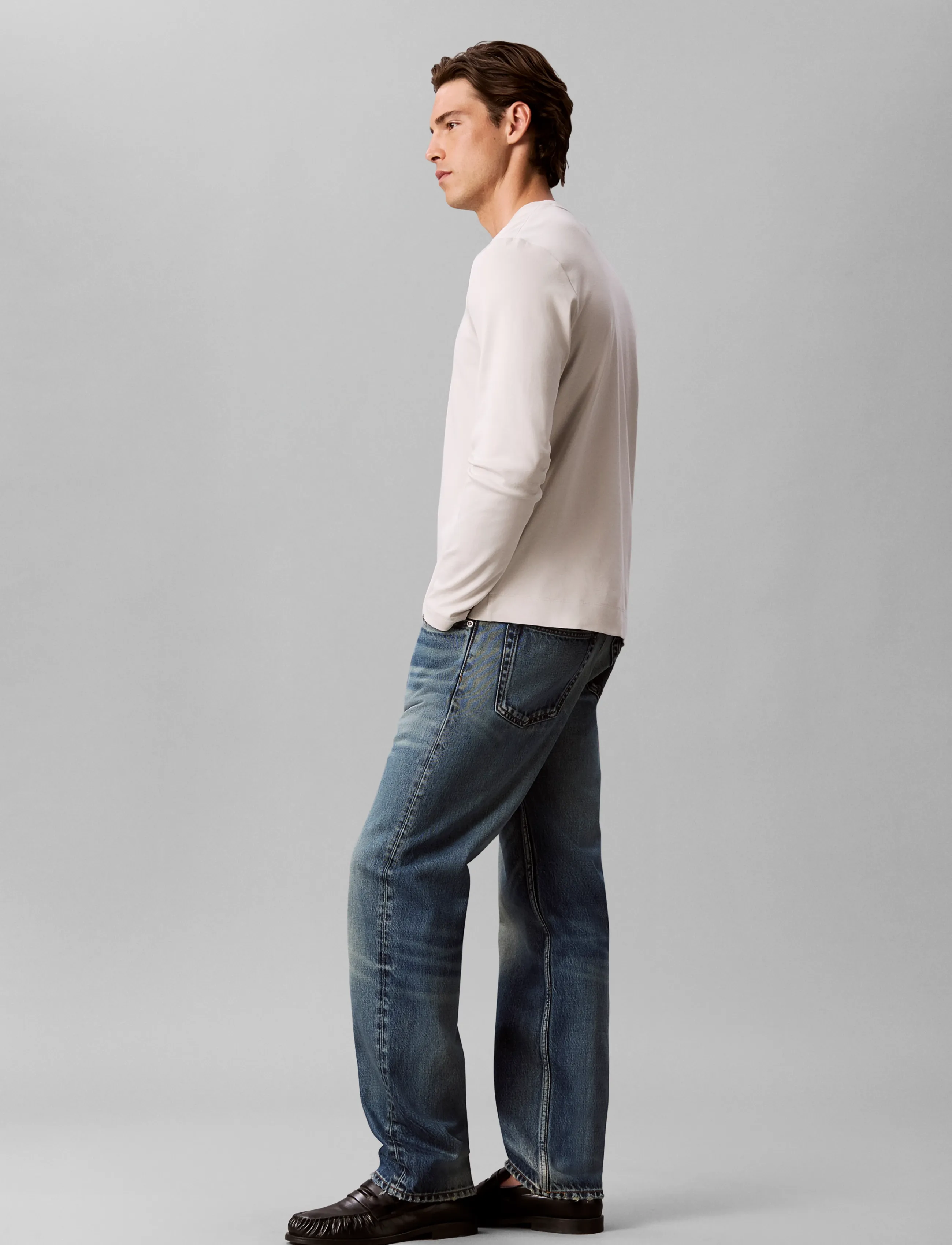 Calvin Klein - LS SLIM SLEEK INTERLOCK EMBLEM E - moonstruck - 5