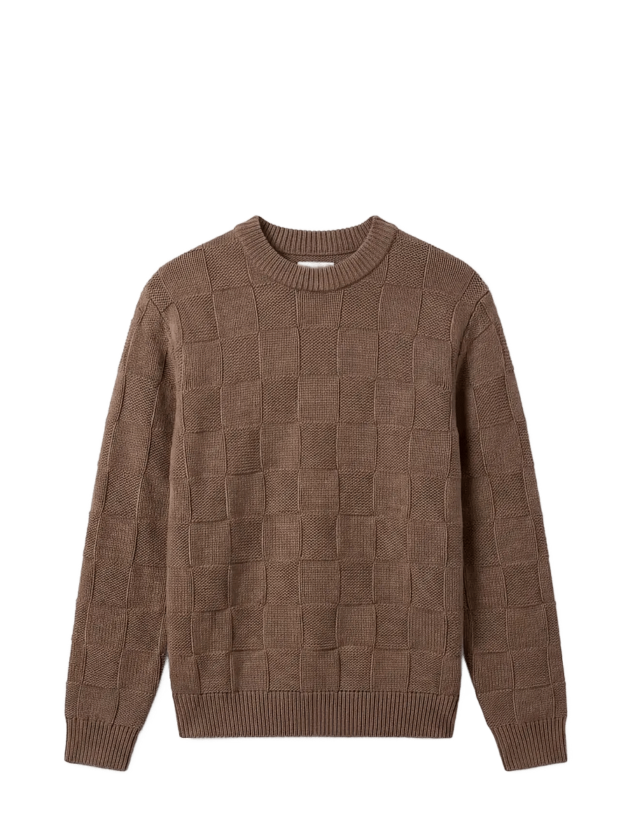 Calvin Klein - LS CHECKERBOARD TEXTURED CREWNK - rundhals - olive tree - 1