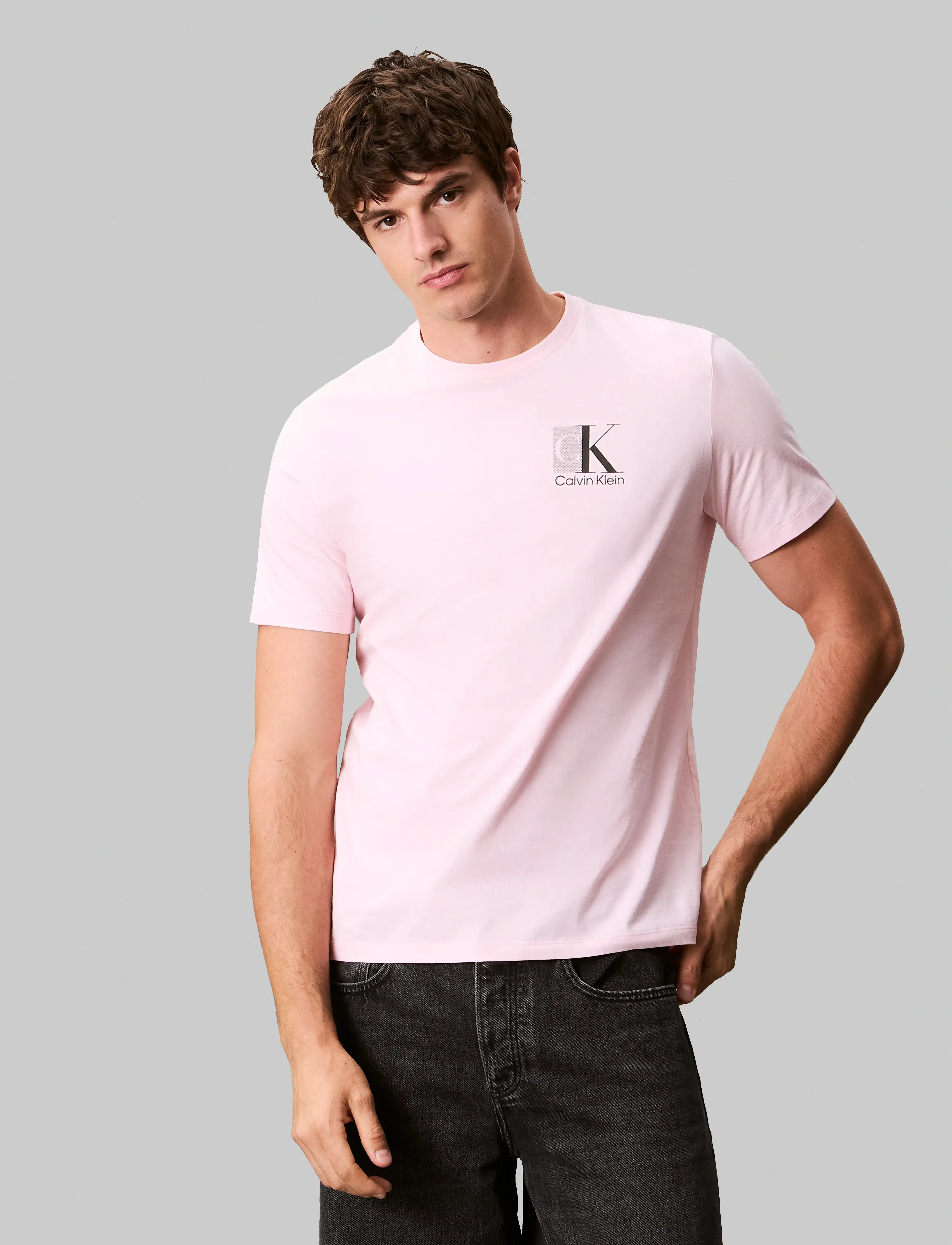 Calvin Klein - SS 30s EU SP CK ABSTRACT GRAPHIC - kortärmade t-shirts - bright white - 5