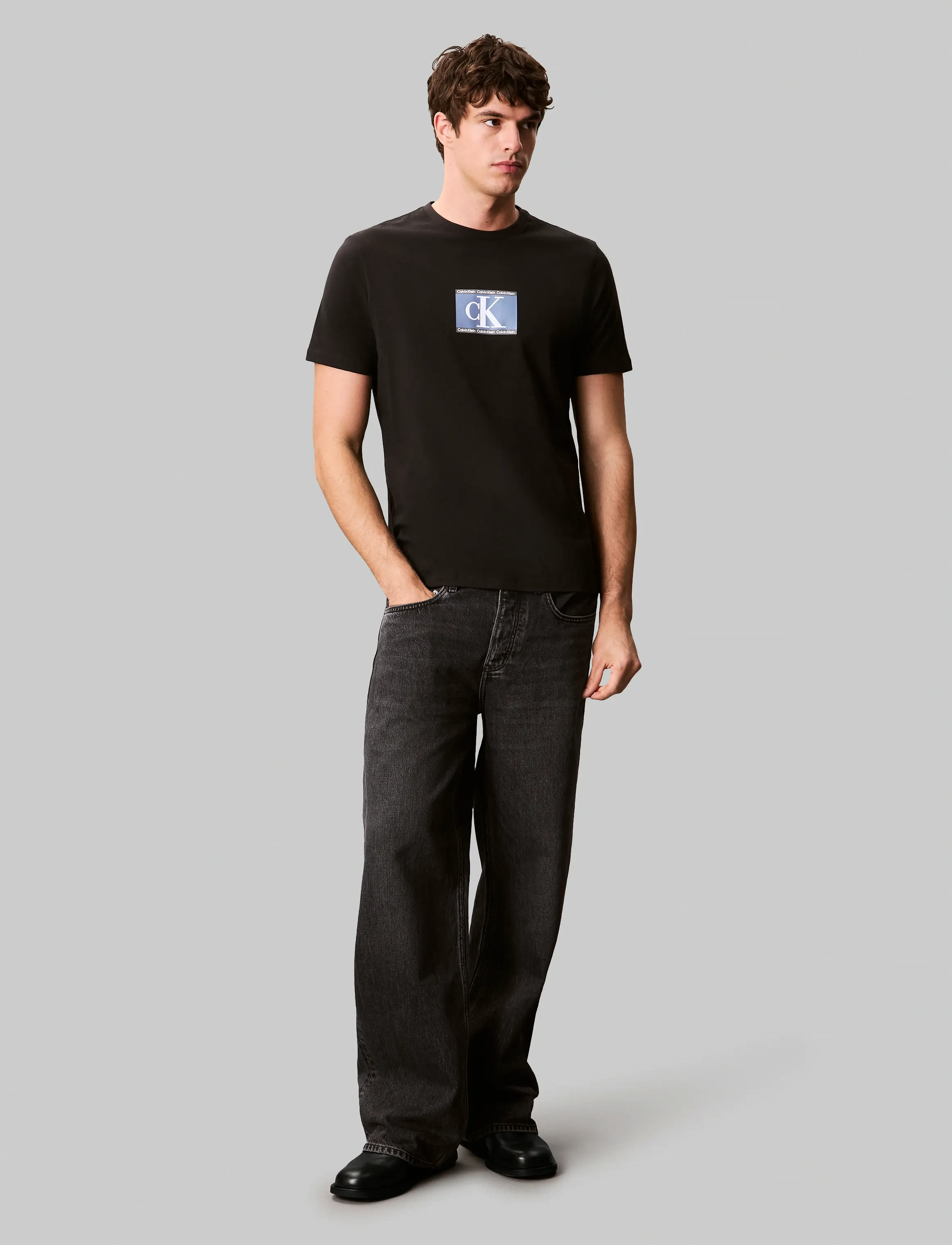 Calvin Klein - SS 30s EU SP CK BOX TAPE GRAPHIC - korte mouwen - black - 3