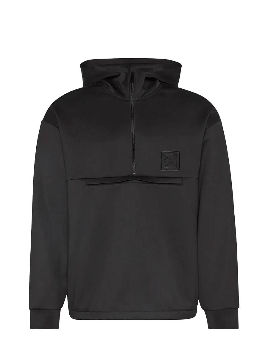 Calvin Klein - HEAVY TRICOT QTR ZIP ANORAK HOOD - kapuutsiga pusad - black - 1