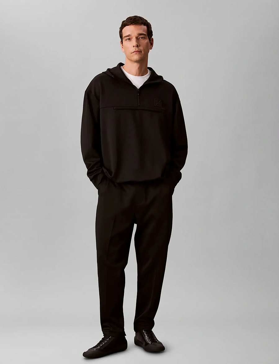 Calvin Klein - HEAVY TRICOT QTR ZIP ANORAK HOOD - kapuutsiga pusad - black - 3