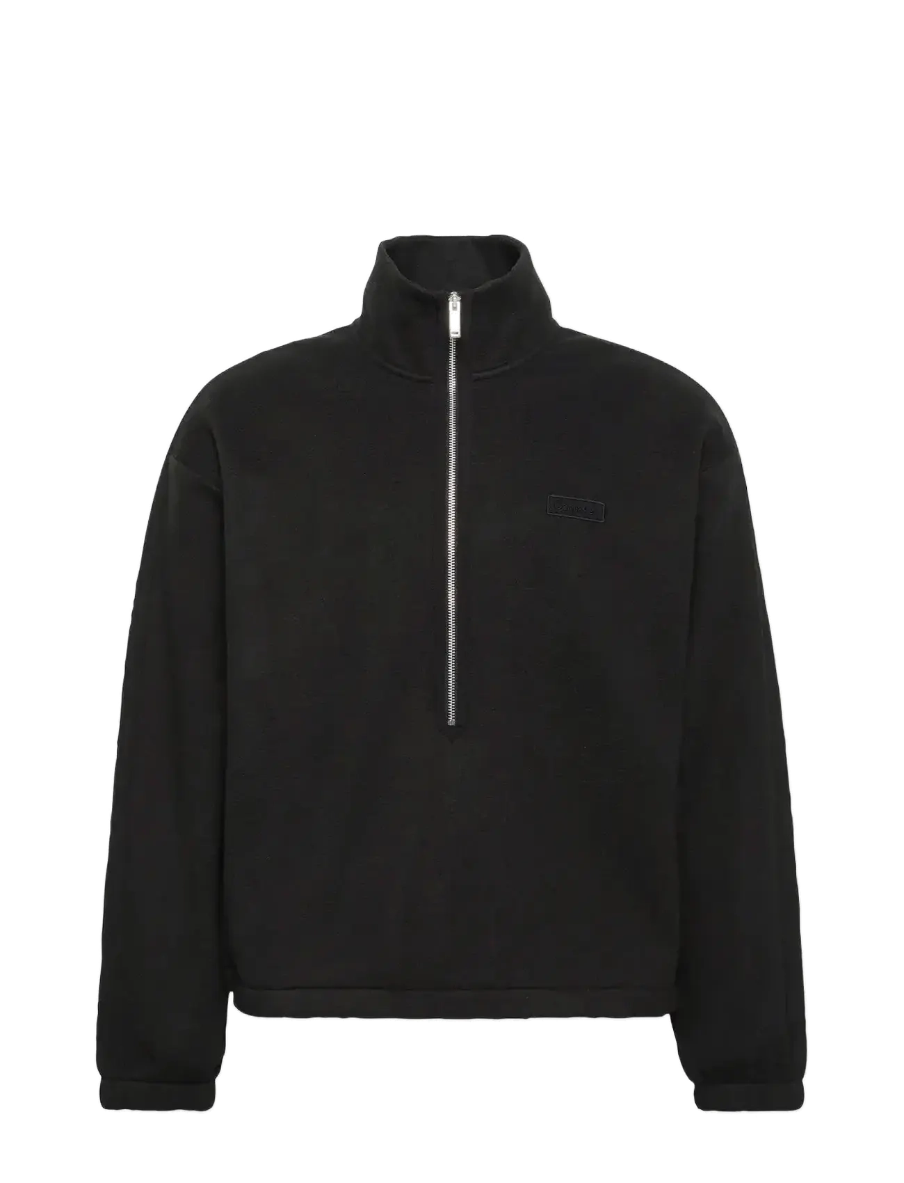 Calvin Klein POLAR FLEECE RIB MOCK NECK QTR Z - Džemperiai - BLACK / black