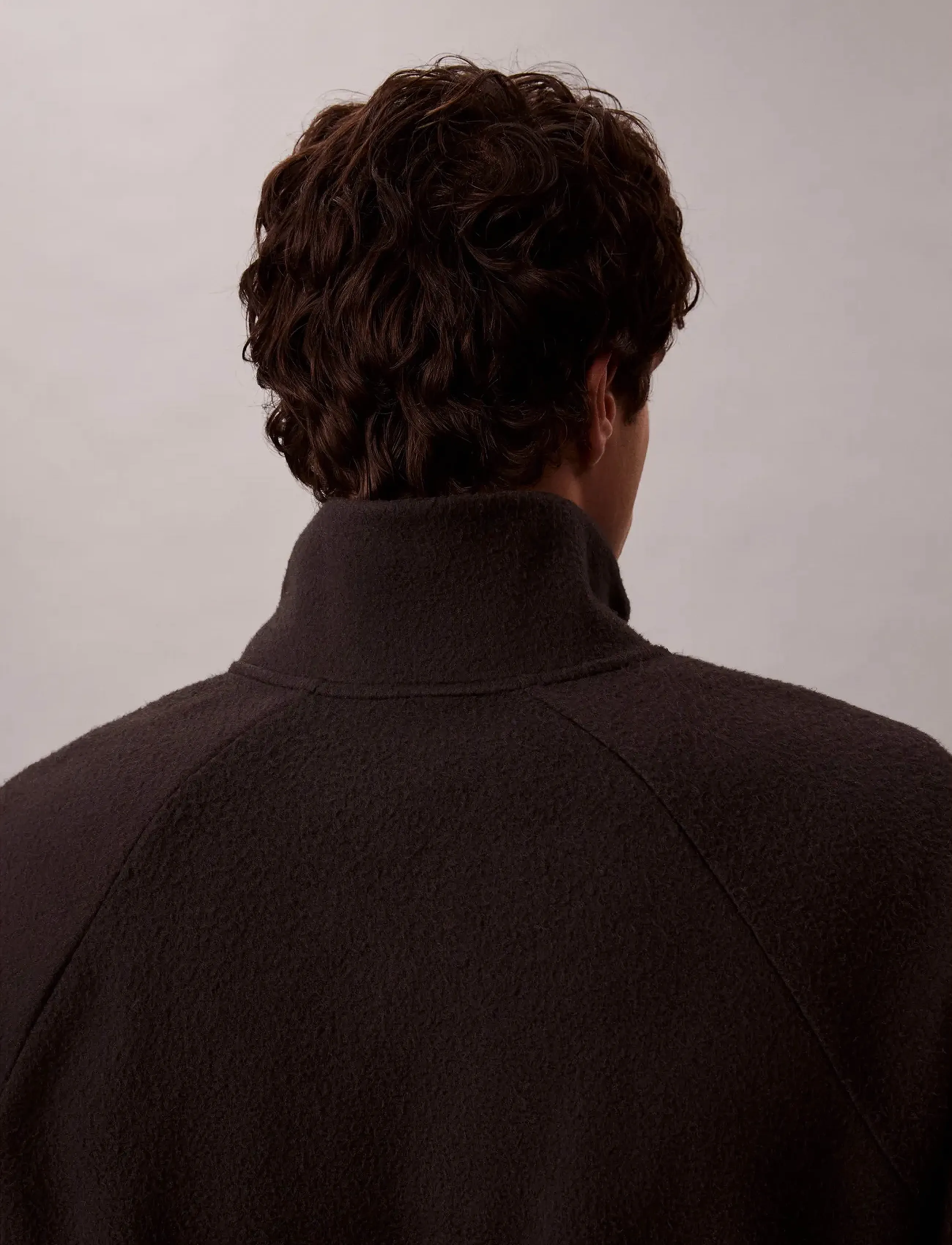 Calvin Klein - POLAR FLEECE RIB MOCK NECK QTR Z - fleecetrøjer - black - 4