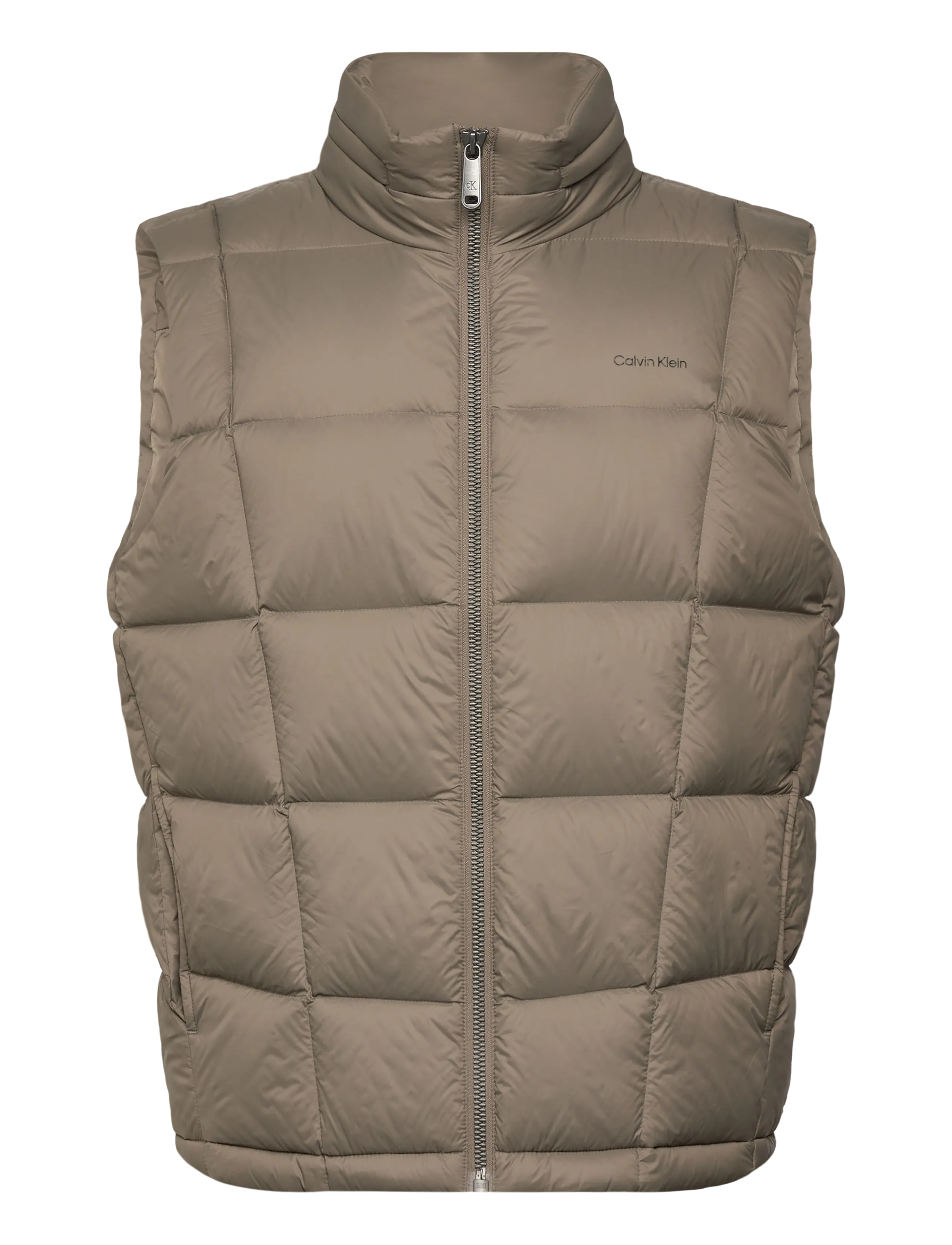 Calvin Klein Svlss Nylon Quilted Puffer Vest, Vatteret Puffer Vest, Beige, Str: S