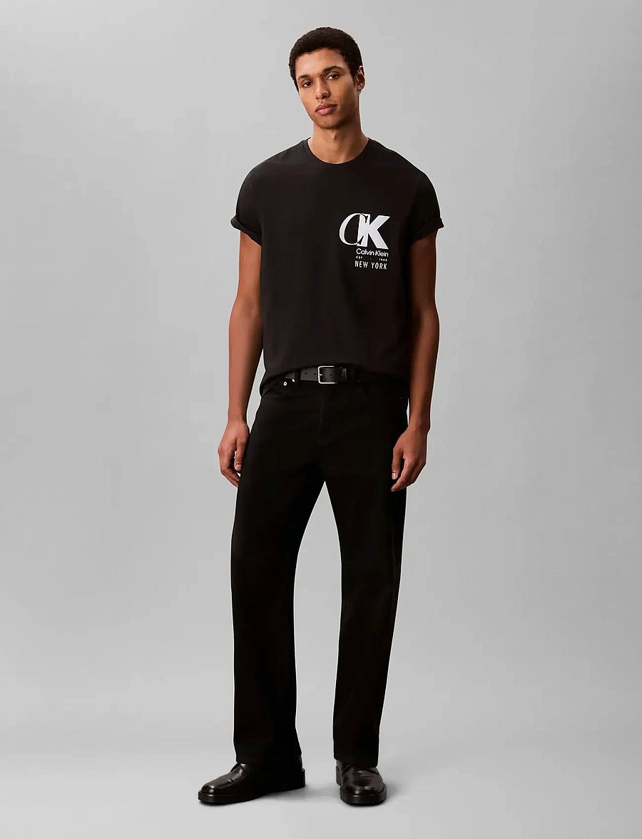 Calvin Klein - SS 20S EU CK OVERLAP GRAPHIC TEE - lühikeste varrukatega t-särgid - black - 2