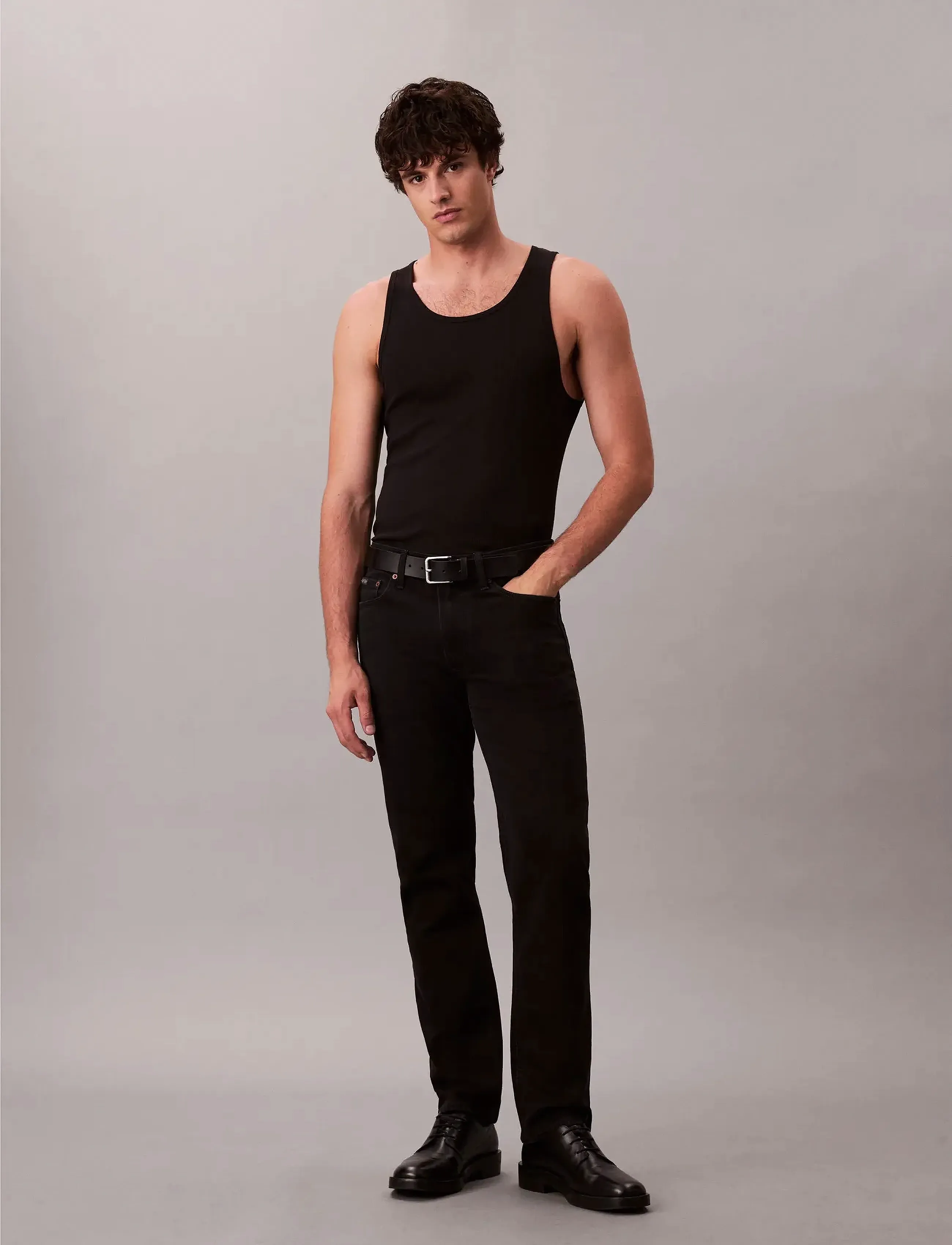 Calvin Klein Slim Straight Jaguar Black Jean, Mænd, Slim Straight Jeans, Sort, Str: 30 x 34