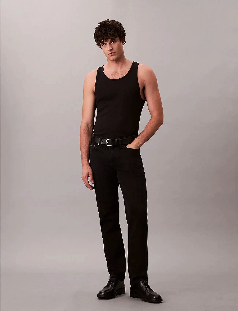 Calvin Klein - SLIM STRAIGHT JAGUAR BLACK JEAN - regular jeans - jaguar black - 0