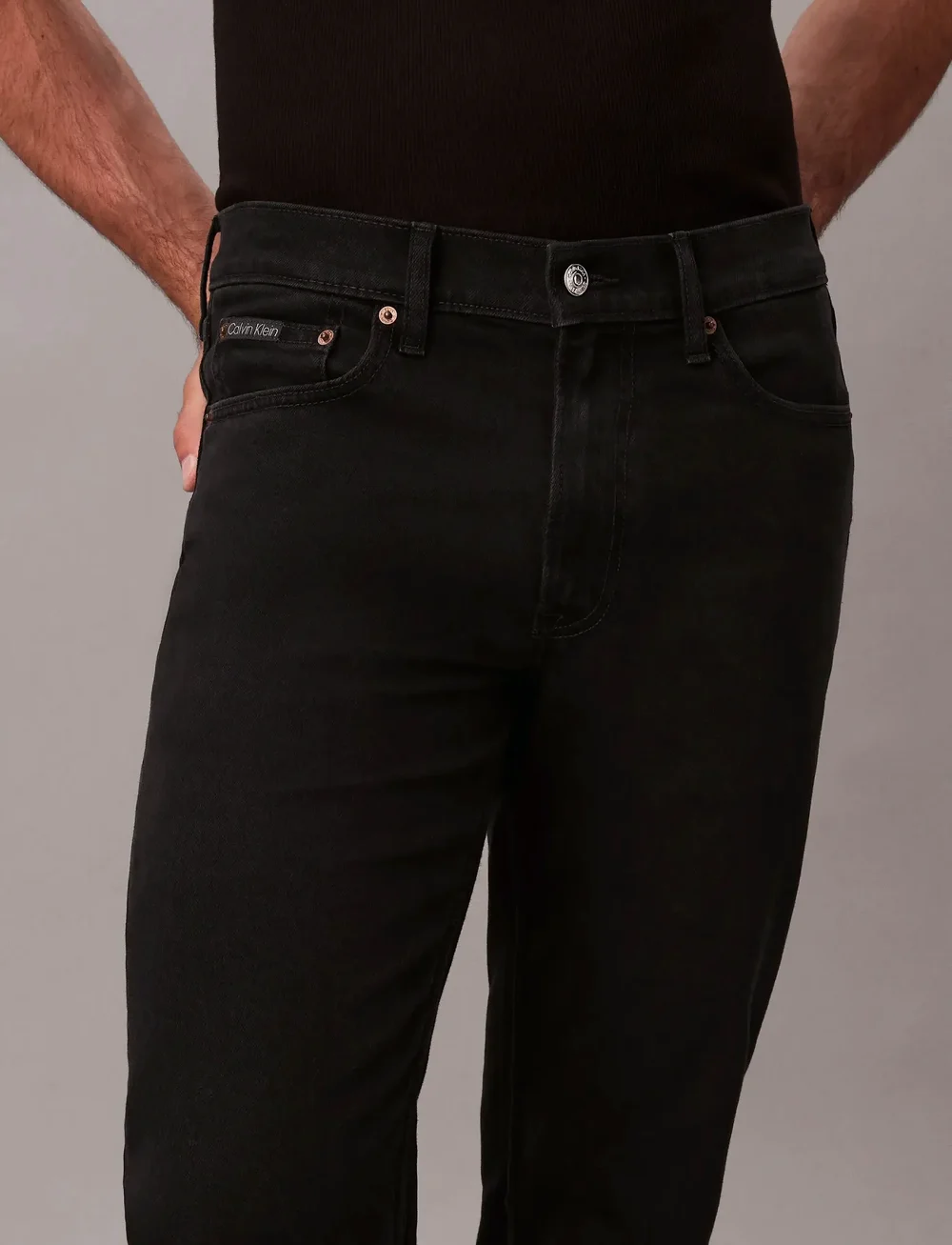 Calvin Klein - SLIM STRAIGHT JAGUAR BLACK JEAN - regular jeans - jaguar black - 3