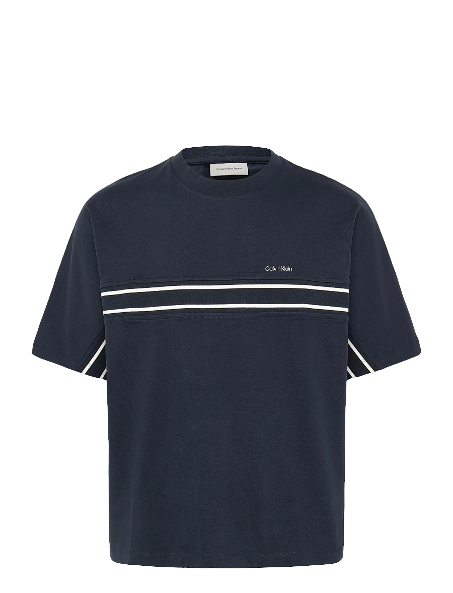 Calvin Klein - SS 16S JERSEY LOGO JACQUARD TEE - dark sapphire - 0