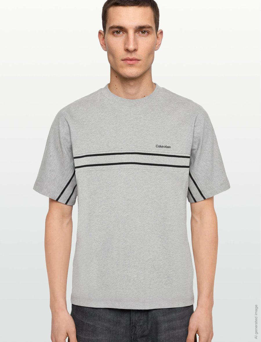Calvin Klein - SS 16S JERSEY LOGO JACQUARD TEE - kurzärmelige t-shirts - heroic grey htr - 3