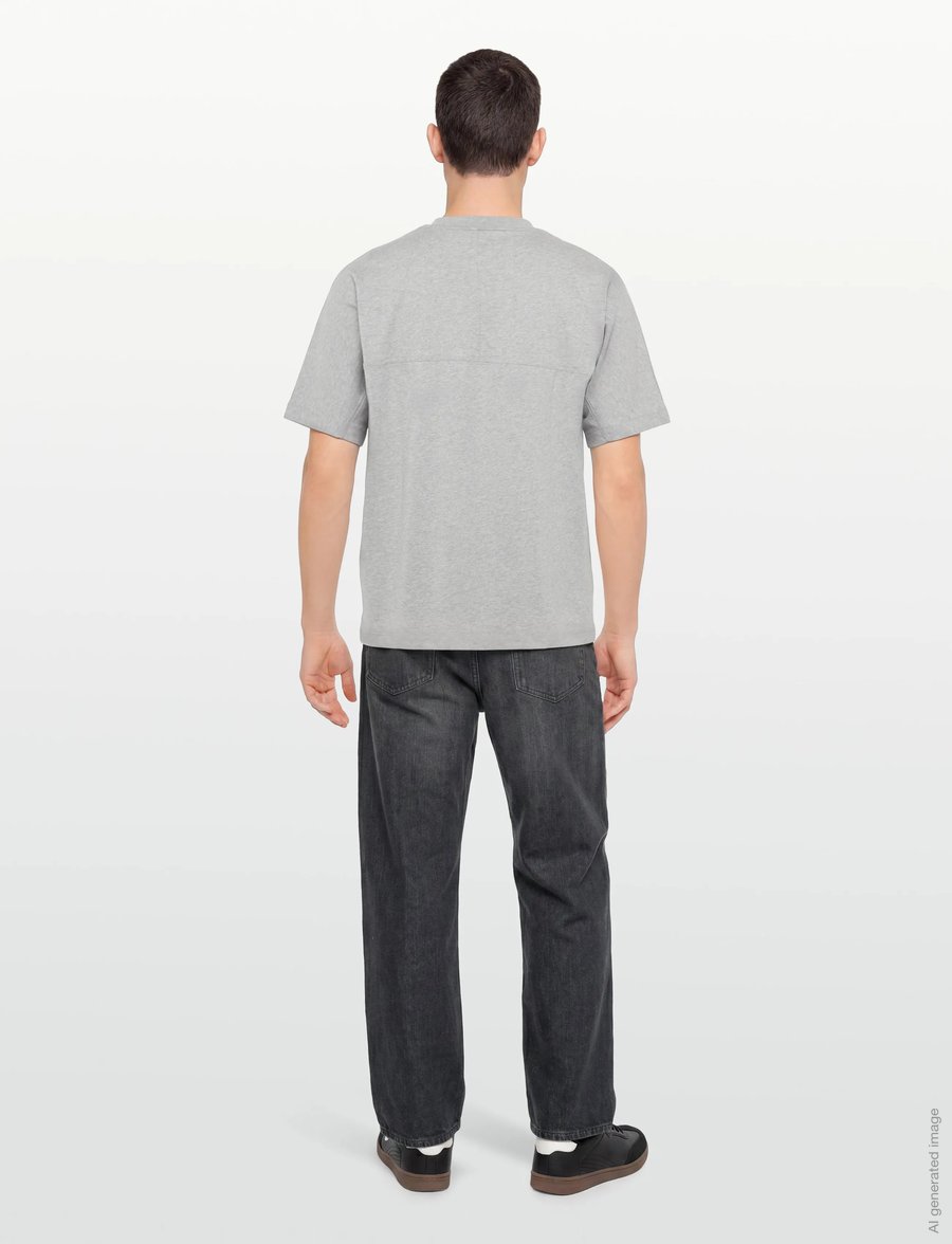 Calvin Klein - SS 16S JERSEY LOGO JACQUARD TEE - kurzärmelige t-shirts - heroic grey htr - 4