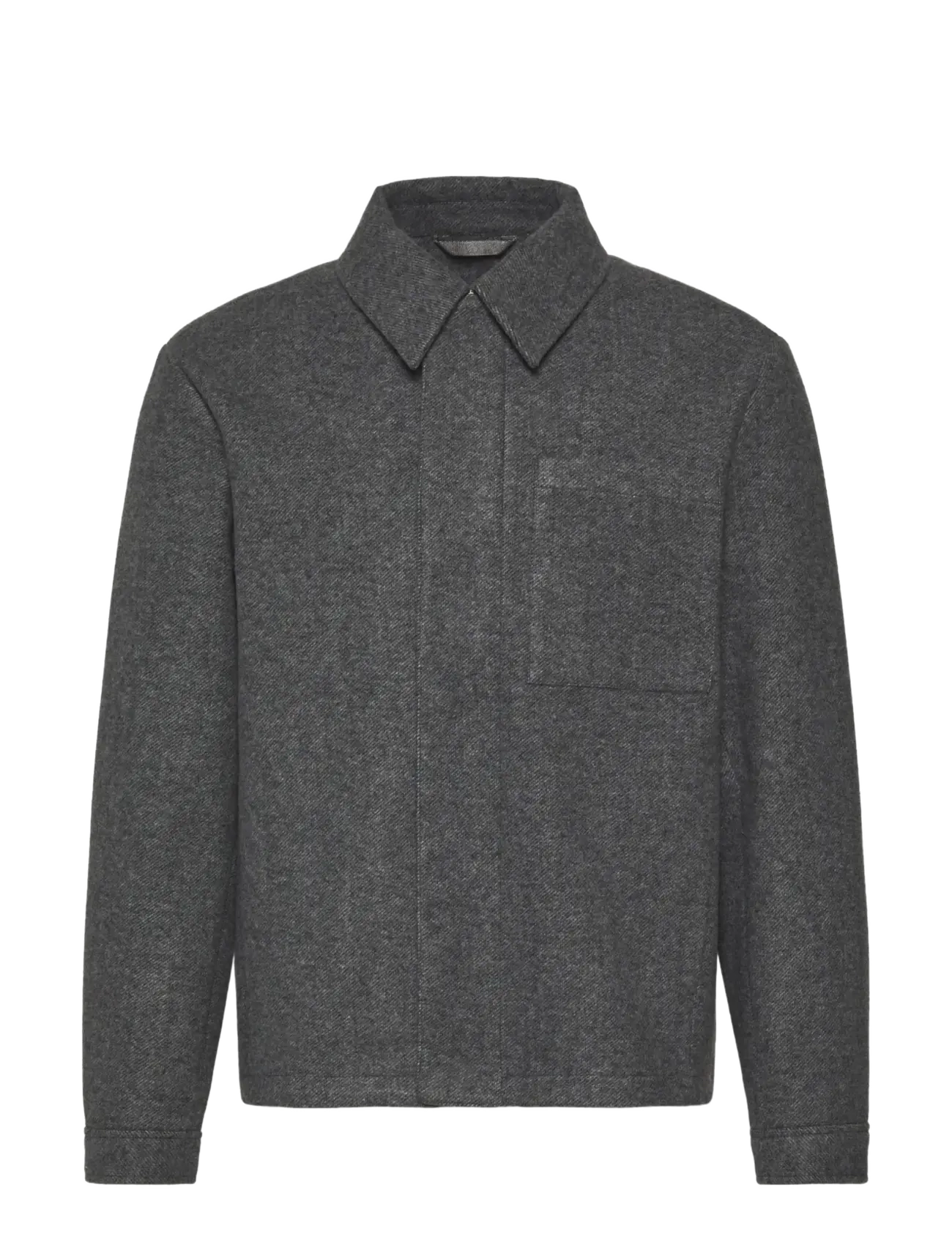Calvin Klein LS FILLED TECH WOOL SHIRT JACKET - Calvin Klein - HEATHER GREY / grey