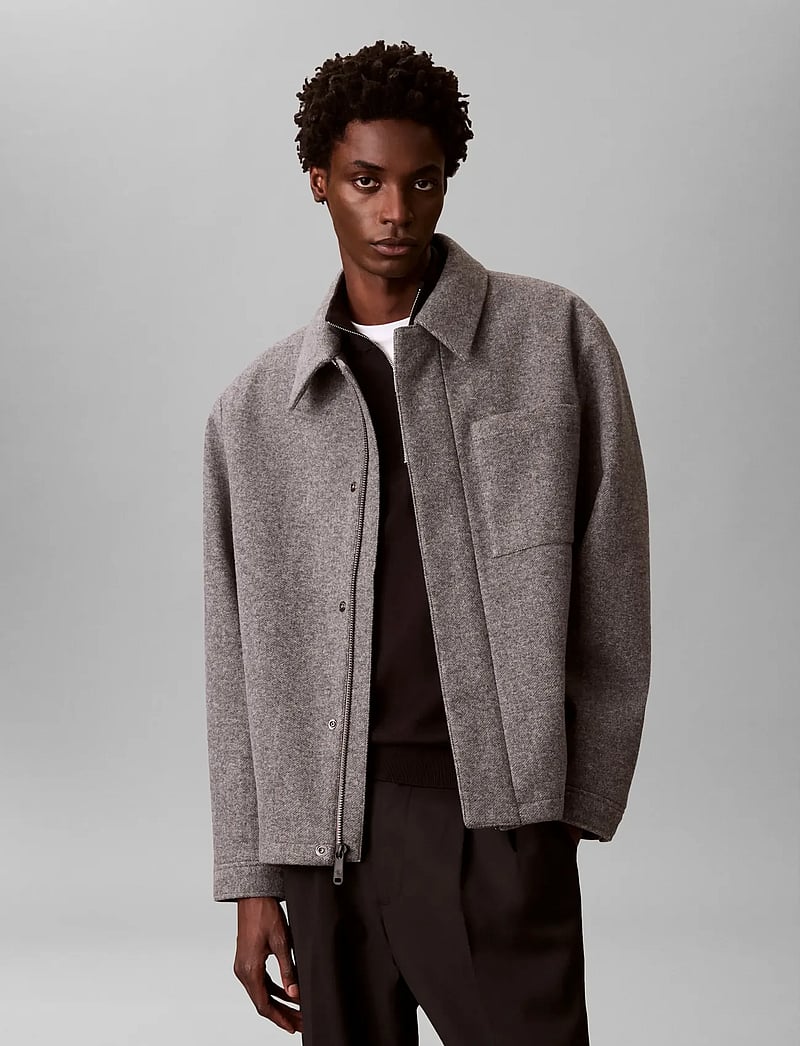 Calvin Klein - LS FILLED TECH WOOL SHIRT JACKET - talvejoped - heather grey - 3