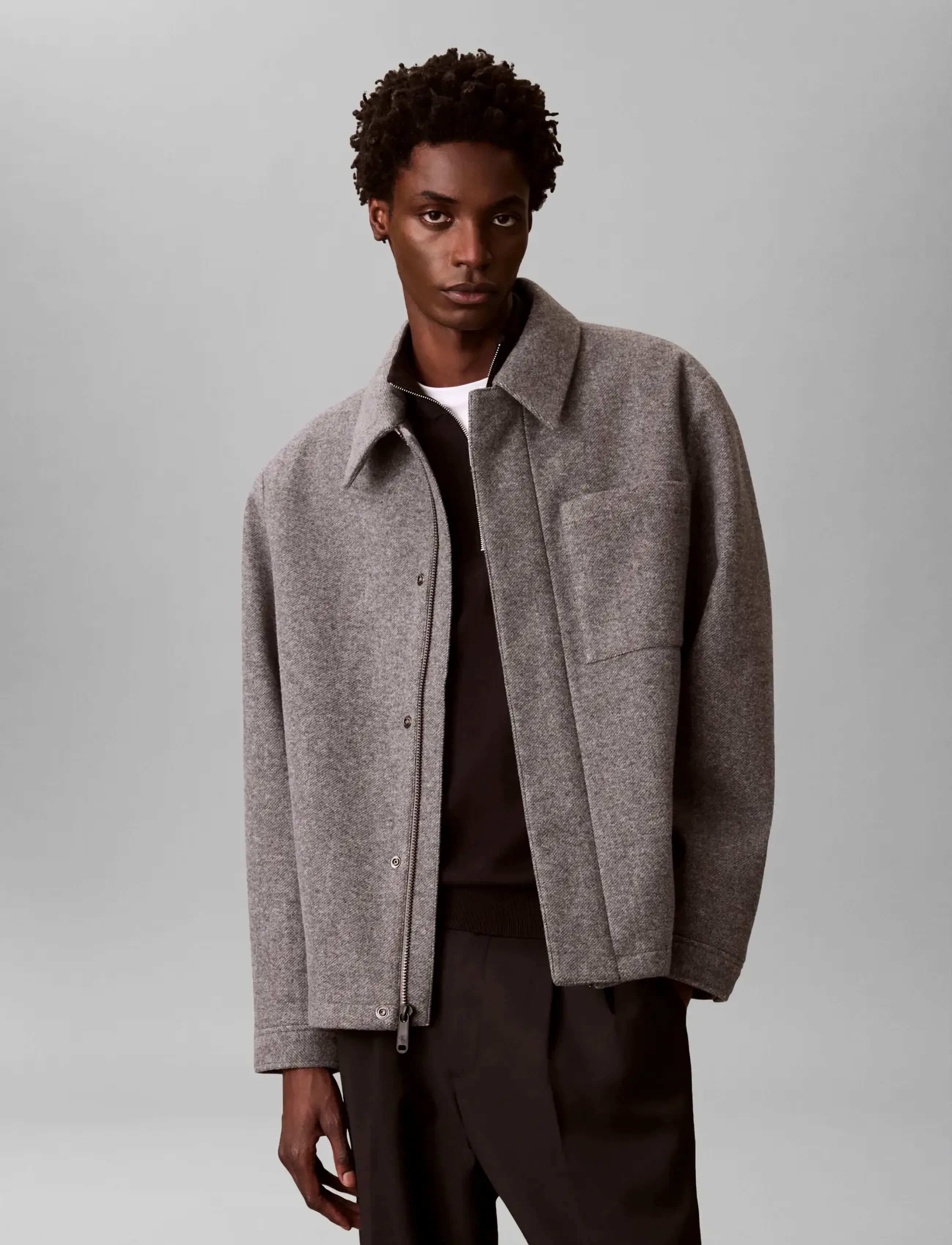 Calvin Klein - LS FILLED TECH WOOL SHIRT JACKET - jacken - heather grey - 3