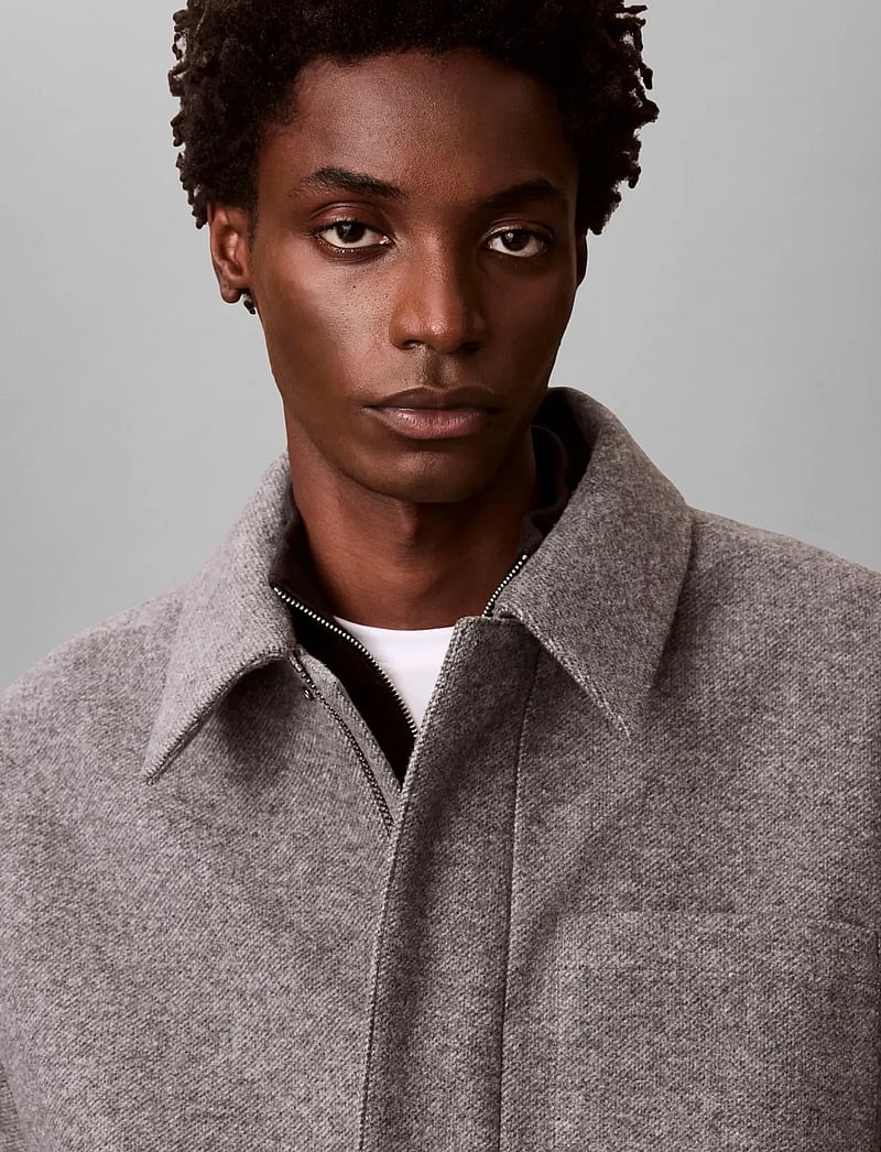 Calvin Klein - LS FILLED TECH WOOL SHIRT JACKET - talvejoped - heather grey - 5