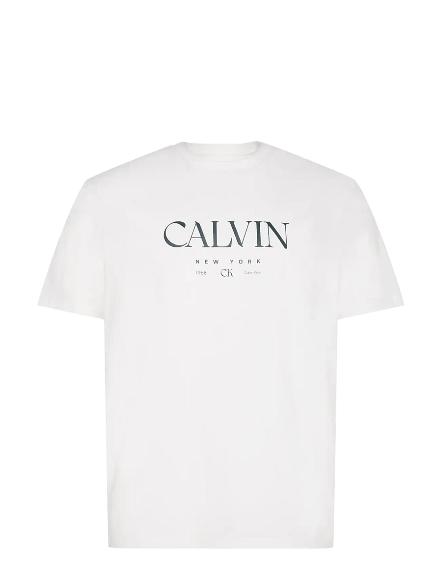 Calvin Klein - SS 20S LN CALVIN GRAPHIC TEE - kurzärmelige t-shirts - brilliant white - 1