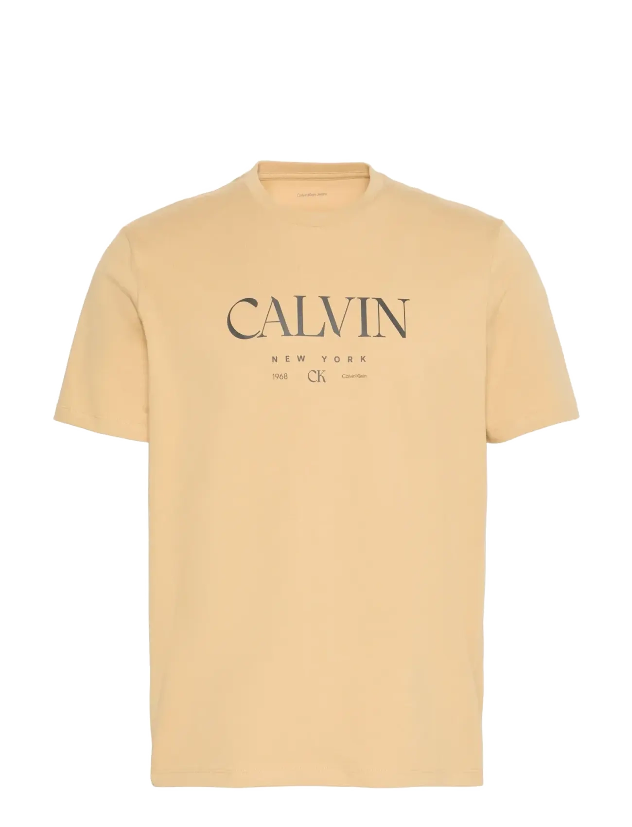 Calvin Klein SS 20S LN CALVIN GRAPHIC TEE - T-shirts - DARK BARLEY / beige