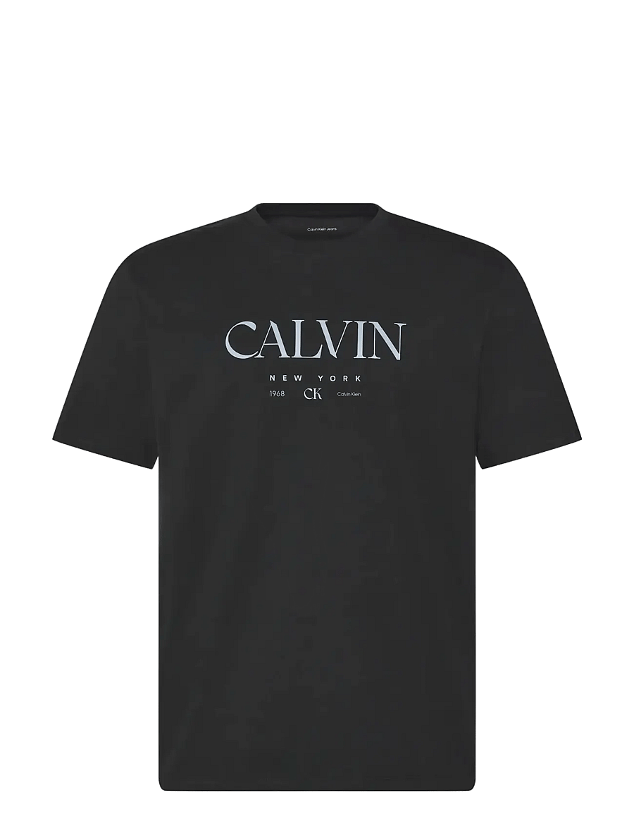 Calvin Klein - SS 20S LN CALVIN GRAPHIC TEE - lühikeste varrukatega t-särgid - pirate black - 1
