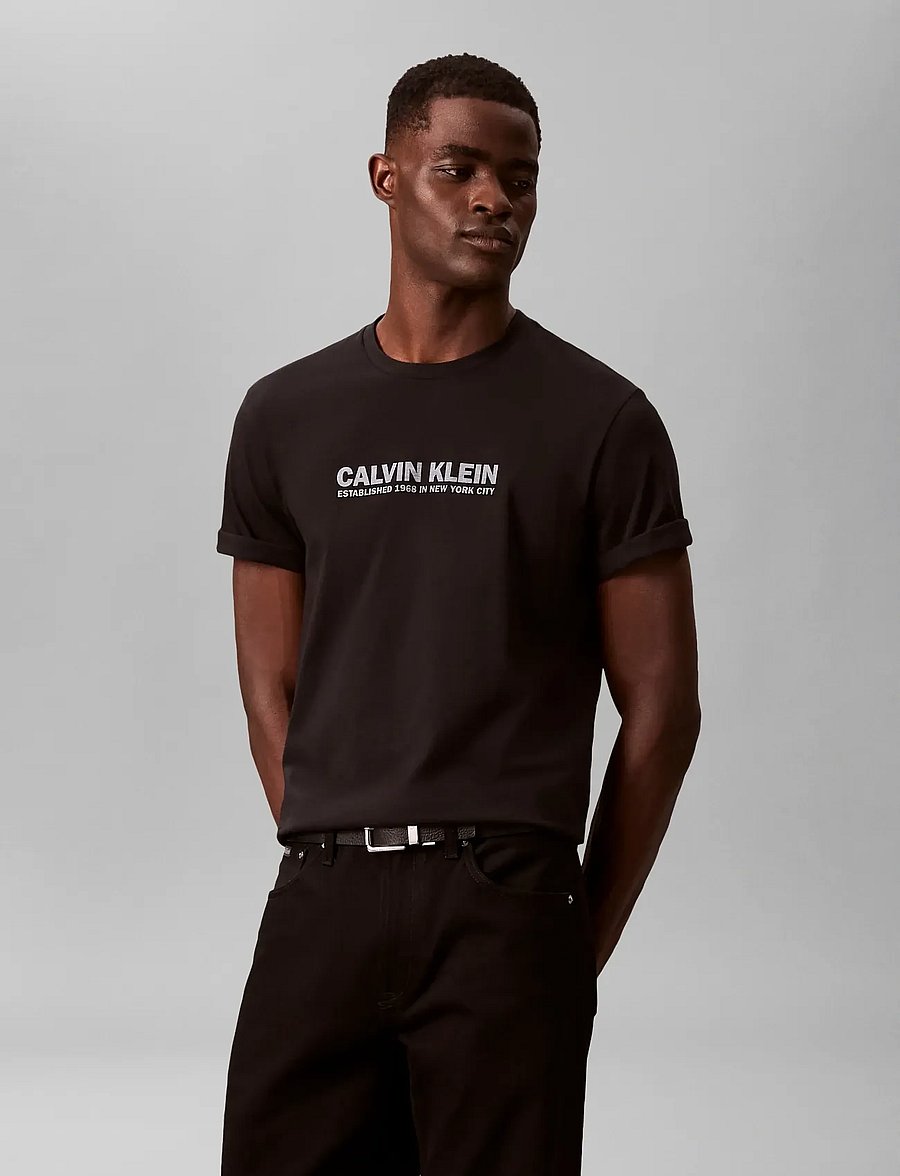 Calvin Klein - SS 30s WHSL SP CALVIN KLEIN GRAP - kurzärmelig - black - 4