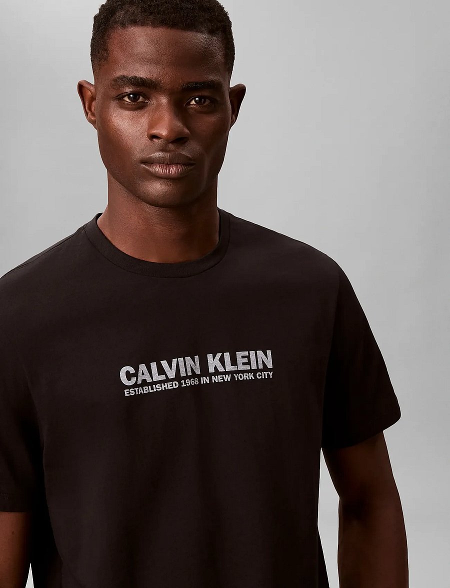 Calvin Klein - SS 30s WHSL SP CALVIN KLEIN GRAP - kurzärmelig - black - 5
