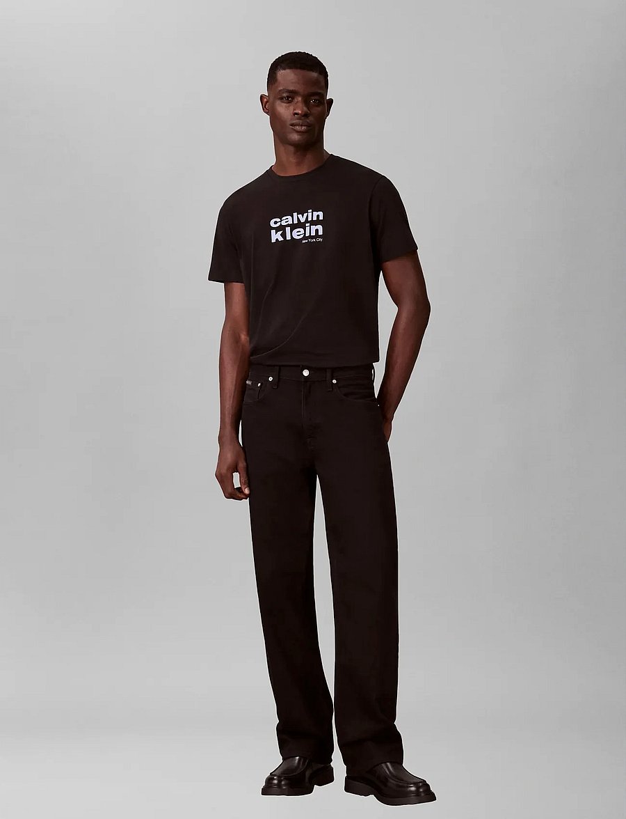 Calvin Klein - SS 30S WHSL CKJ JERSEY GRAPHIC T - lühikeste varrukatega t-särgid - black - 0