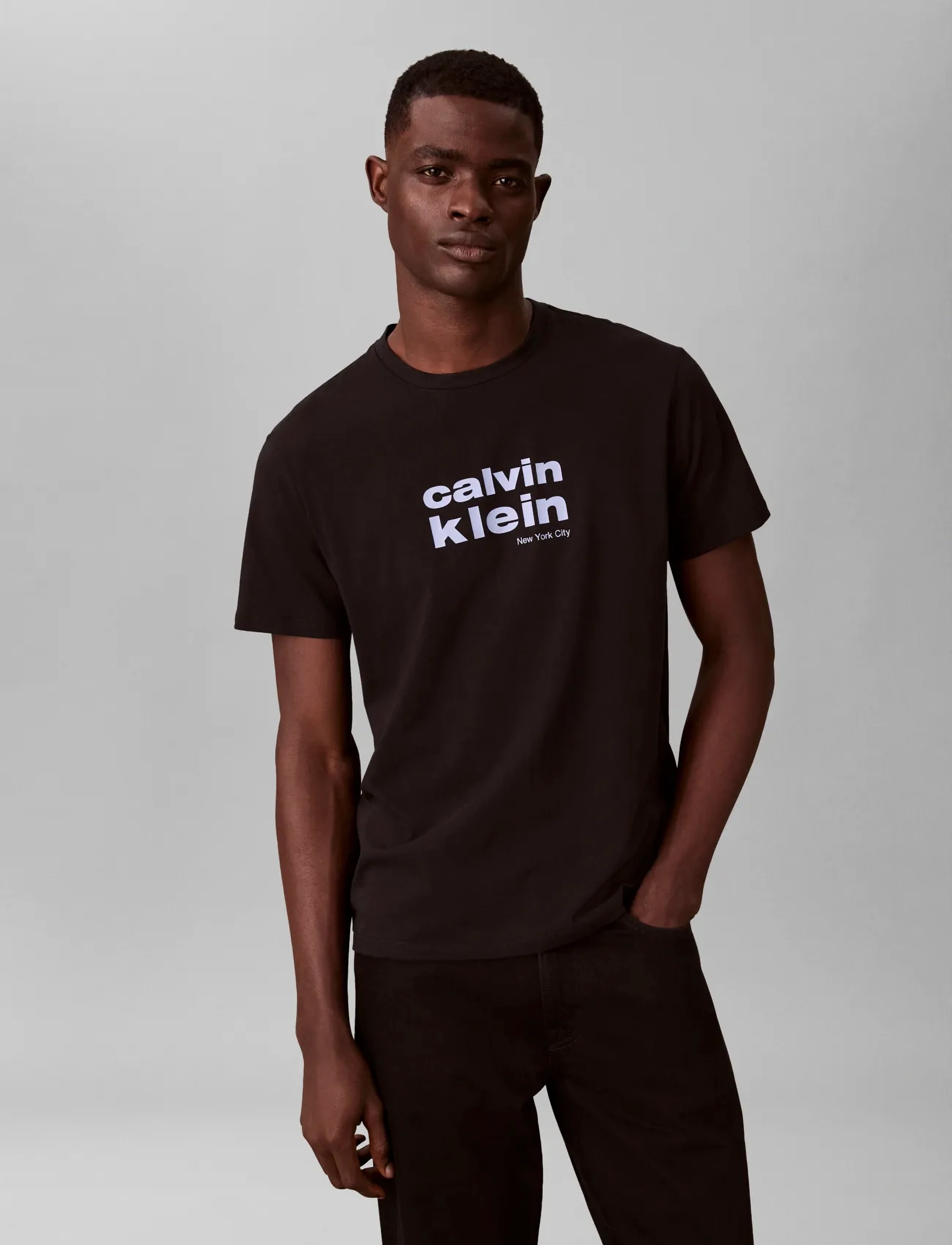 Calvin Klein - SS 30S WHSL CKJ JERSEY GRAPHIC T - lühikeste varrukatega t-särgid - black - 4