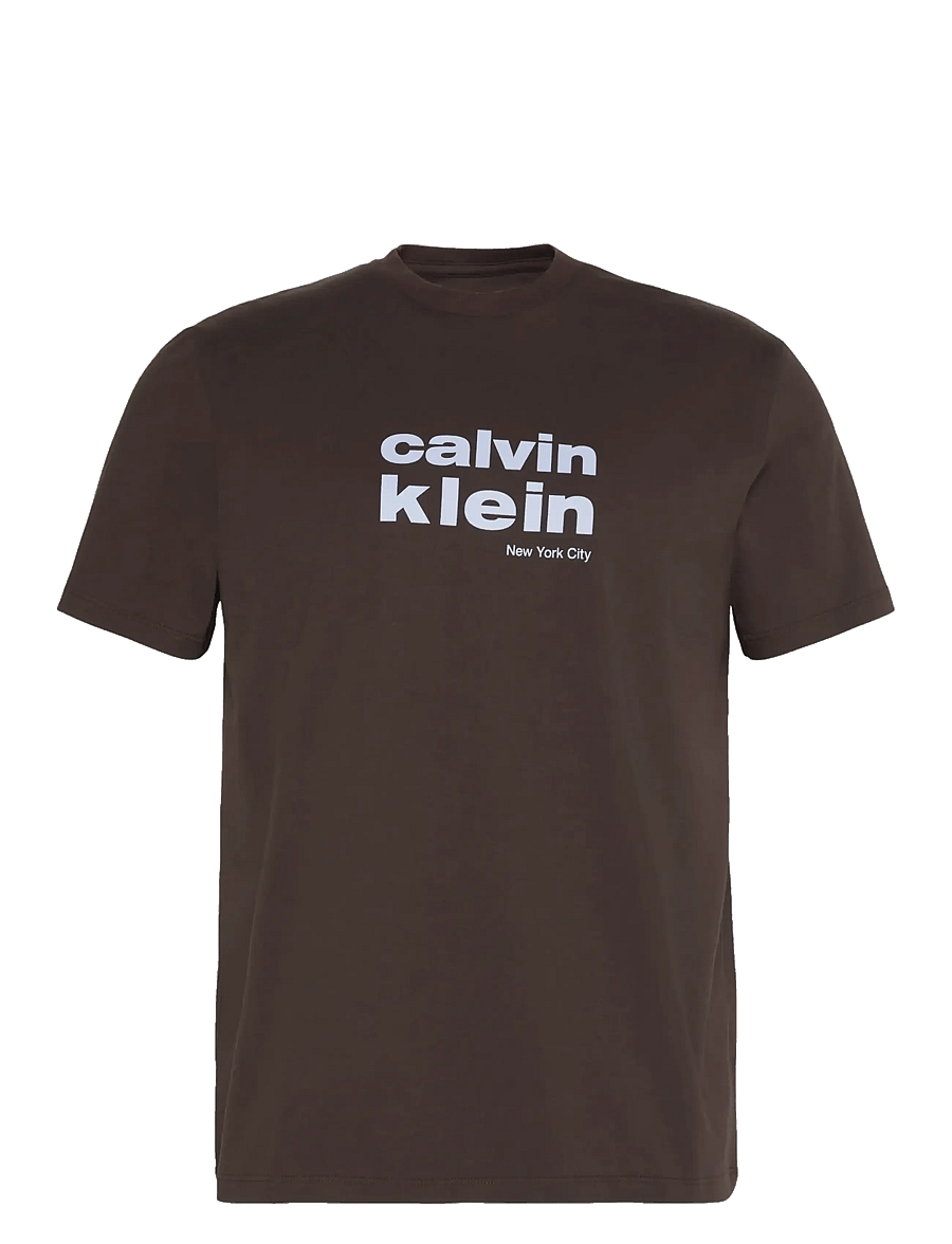 Calvin Klein - SS 30S WHSL CKJ JERSEY GRAPHIC T - kortärmade t-shirts - rich brown - 1