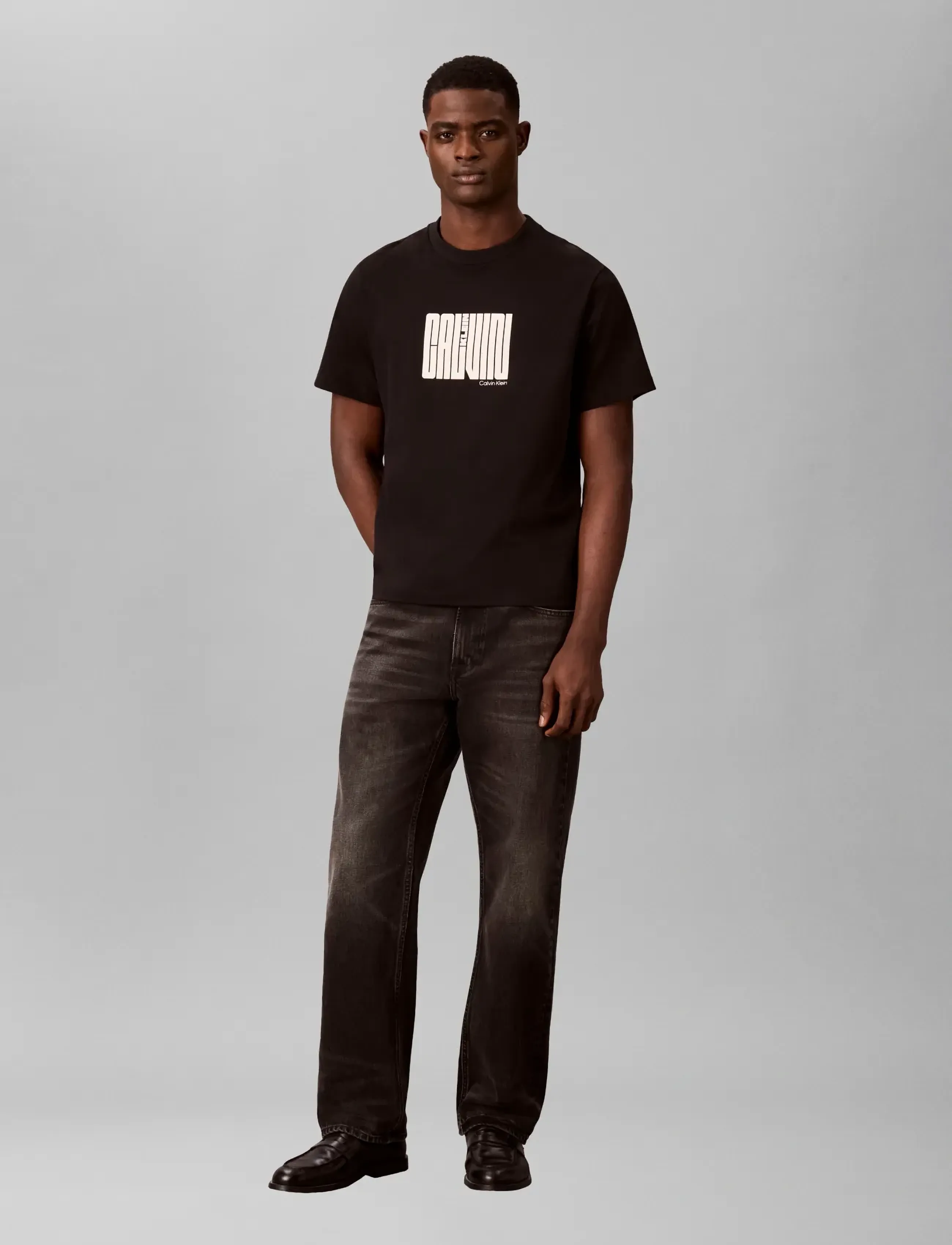 Calvin Klein - SS 20S WHSL SP CALVIN MAZE GRAPH - kortærmede t-shirts - black - 4