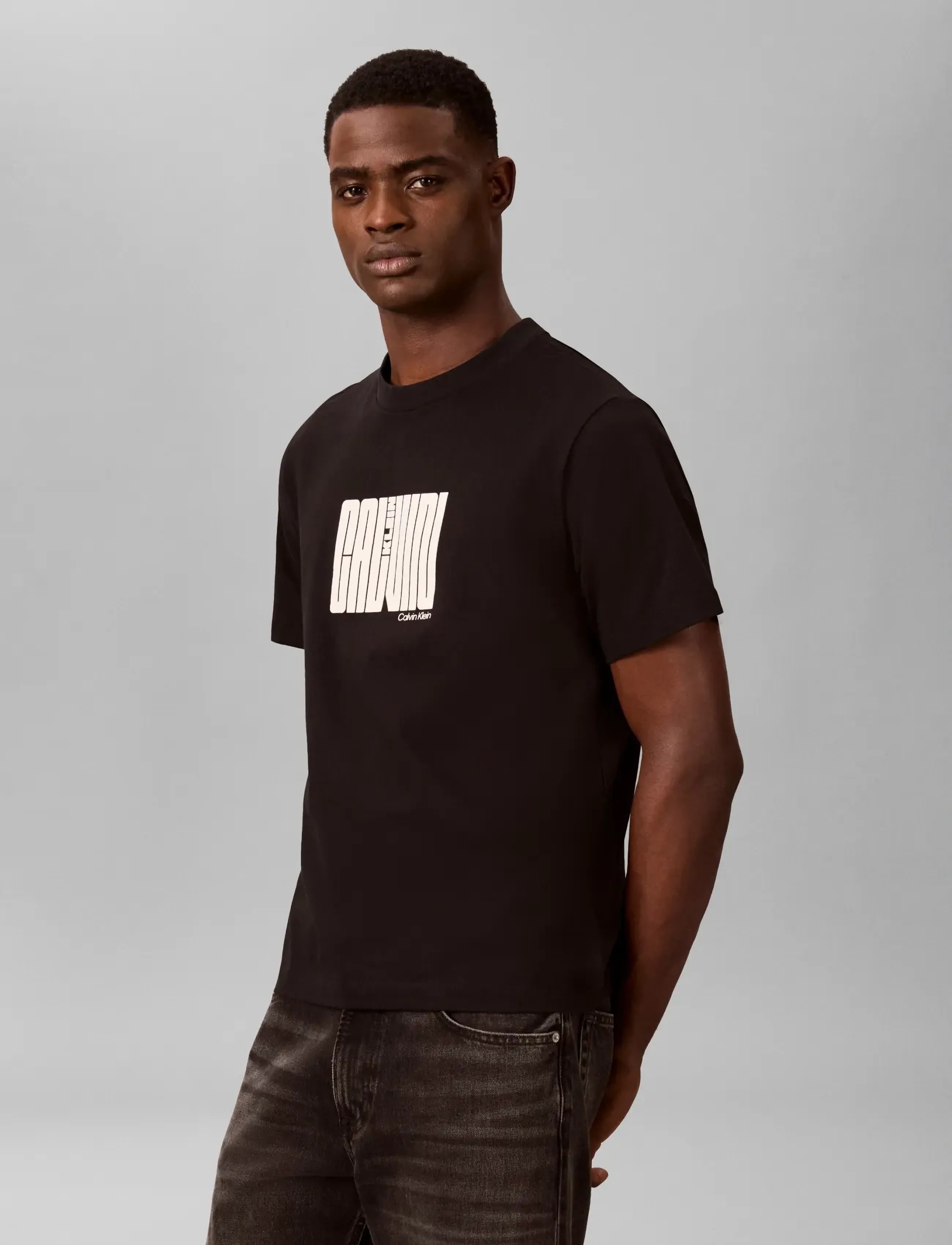 Calvin Klein - SS 20S WHSL SP CALVIN MAZE GRAPH - kortærmede t-shirts - black - 5