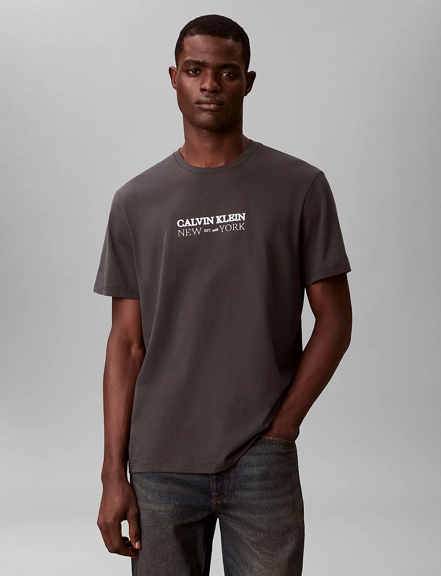 Calvin Klein - SS 20S WHSL SP CKLEIN NY GRAPHIC - kurzärmelige t-shirts - pirate black - 3