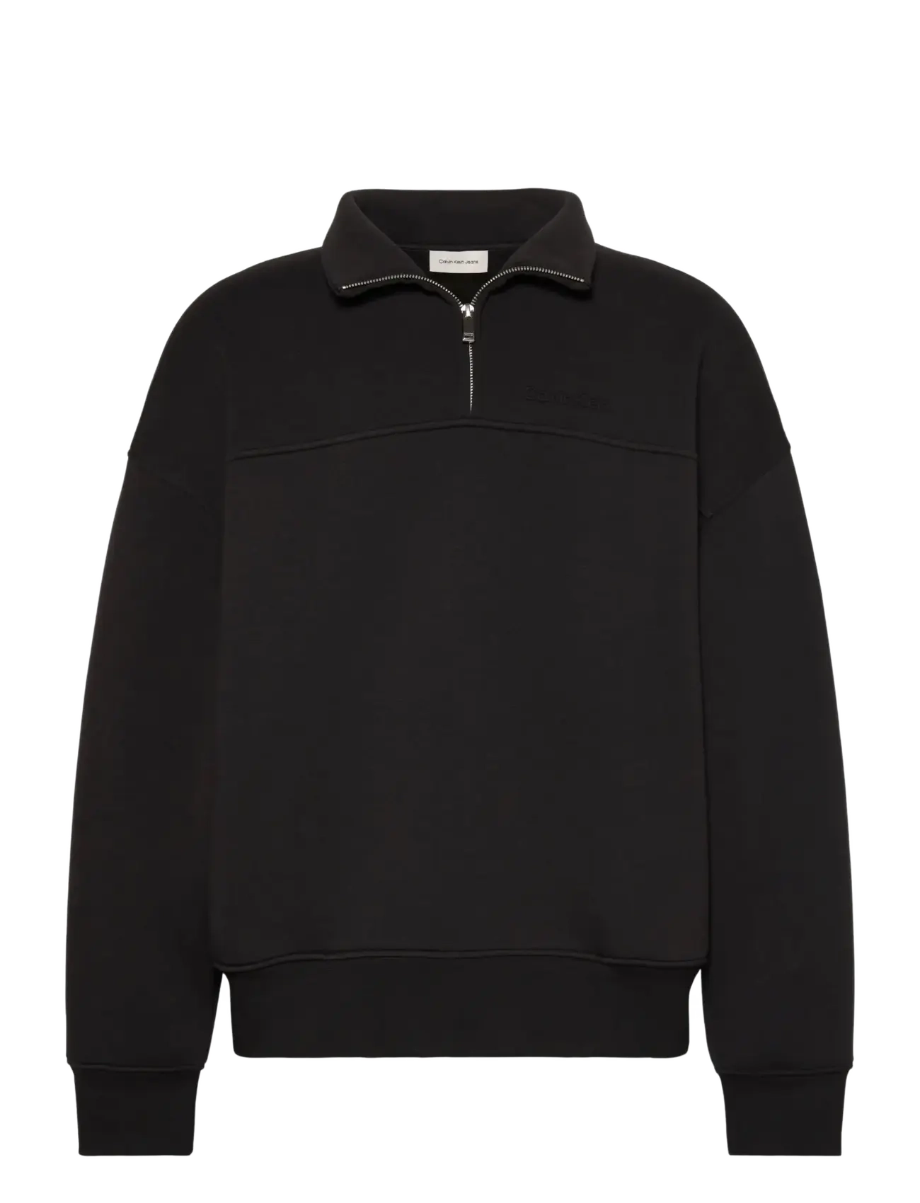 Calvin Klein LS SPACER MOCK NECK QTR ZIP - Svetarit & Hupparit - BLACK / black