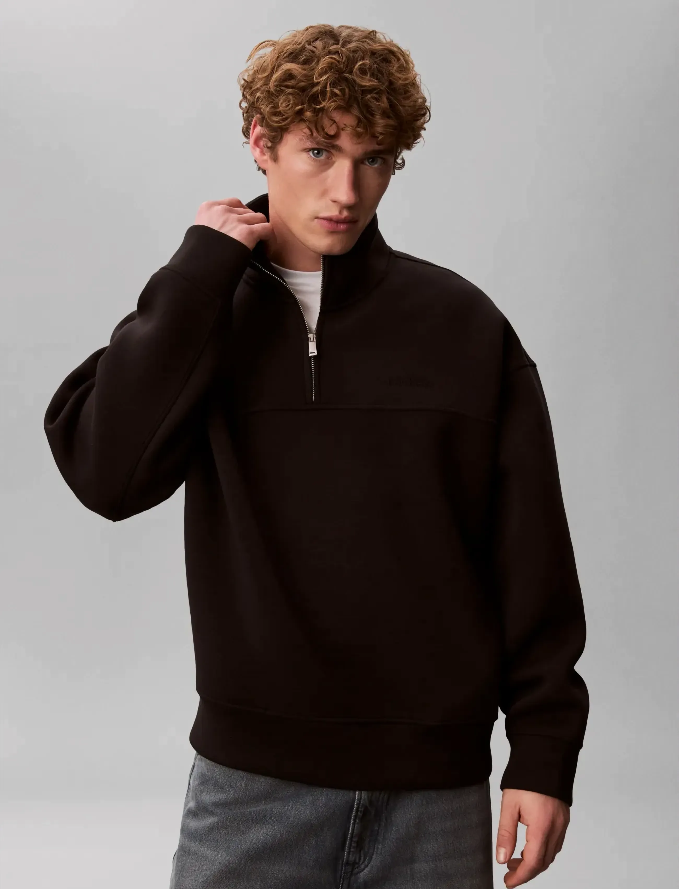 Calvin Klein - LS SPACER MOCK NECK QTR ZIP - osta olukorra järgi - black - 3