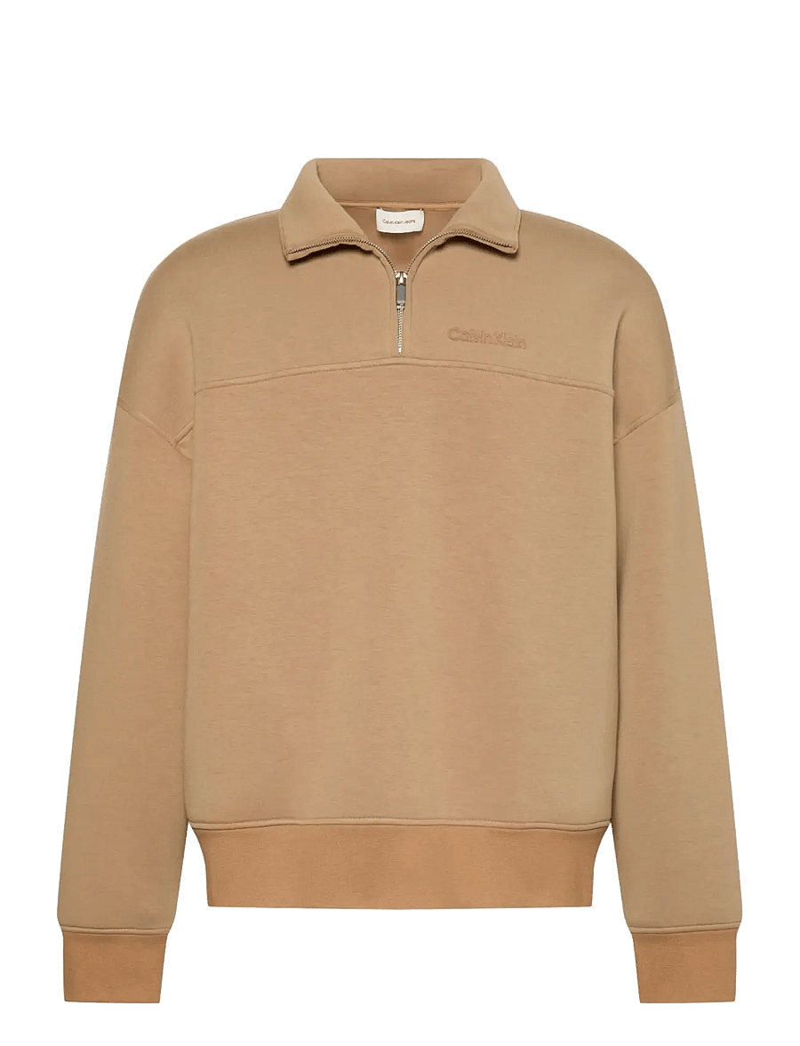 Calvin Klein - LS SPACER MOCK NECK QTR ZIP - truien - tigers eye - 1