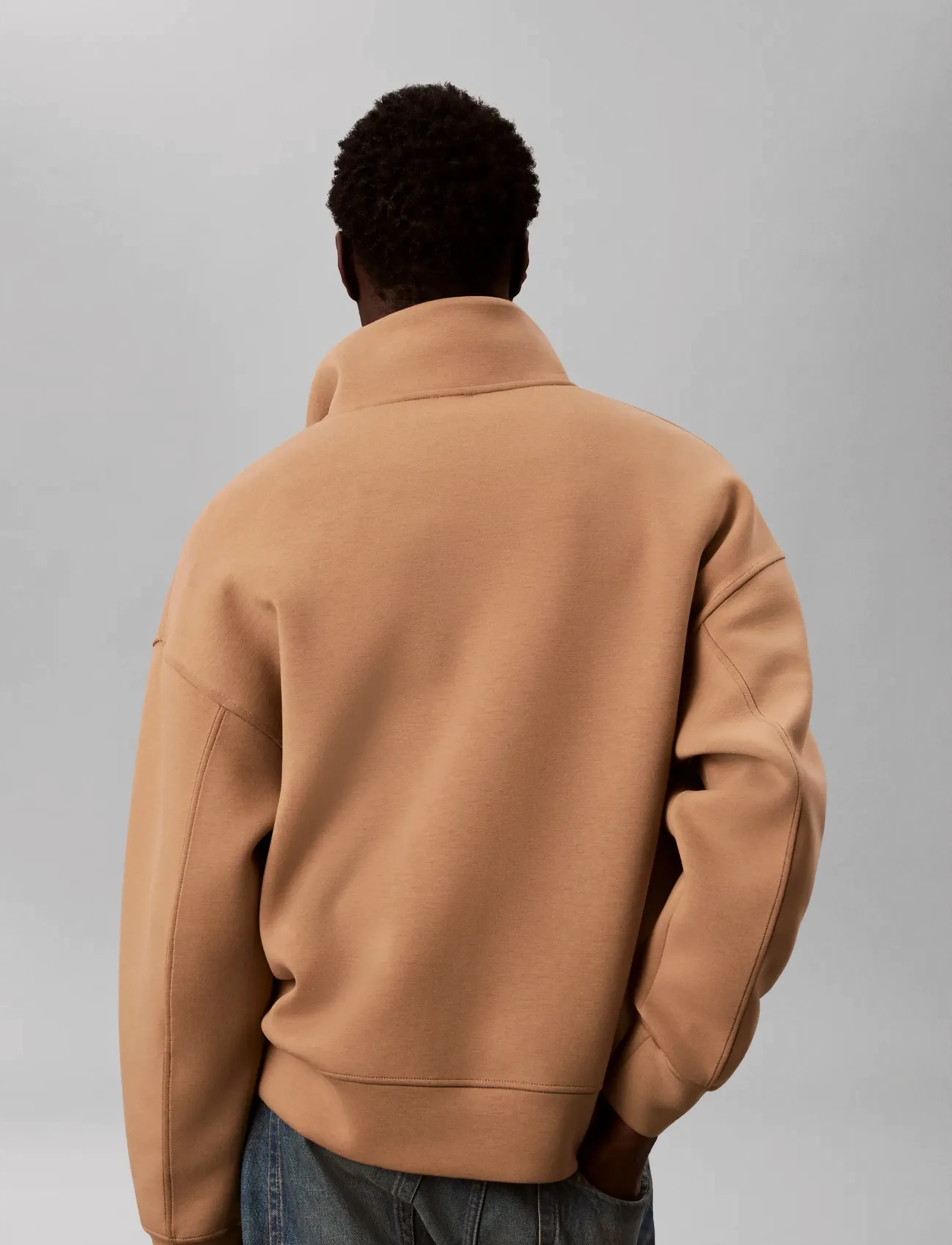 Calvin Klein - LS SPACER MOCK NECK QTR ZIP - osta olukorra järgi - tigers eye - 2