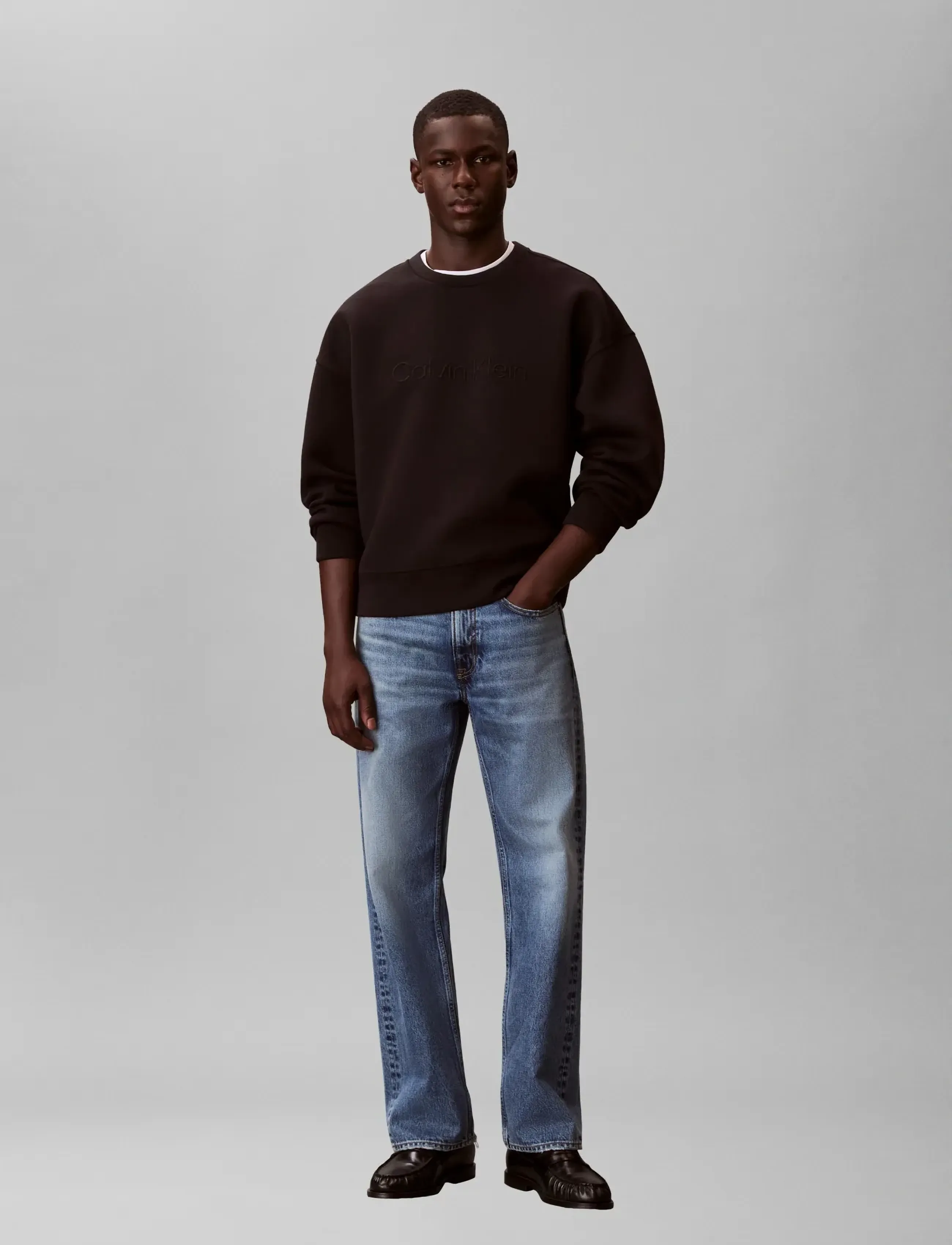 Calvin Klein SPACER CREWNECK SWEATSHIRT - Nyheter - BLACK / black