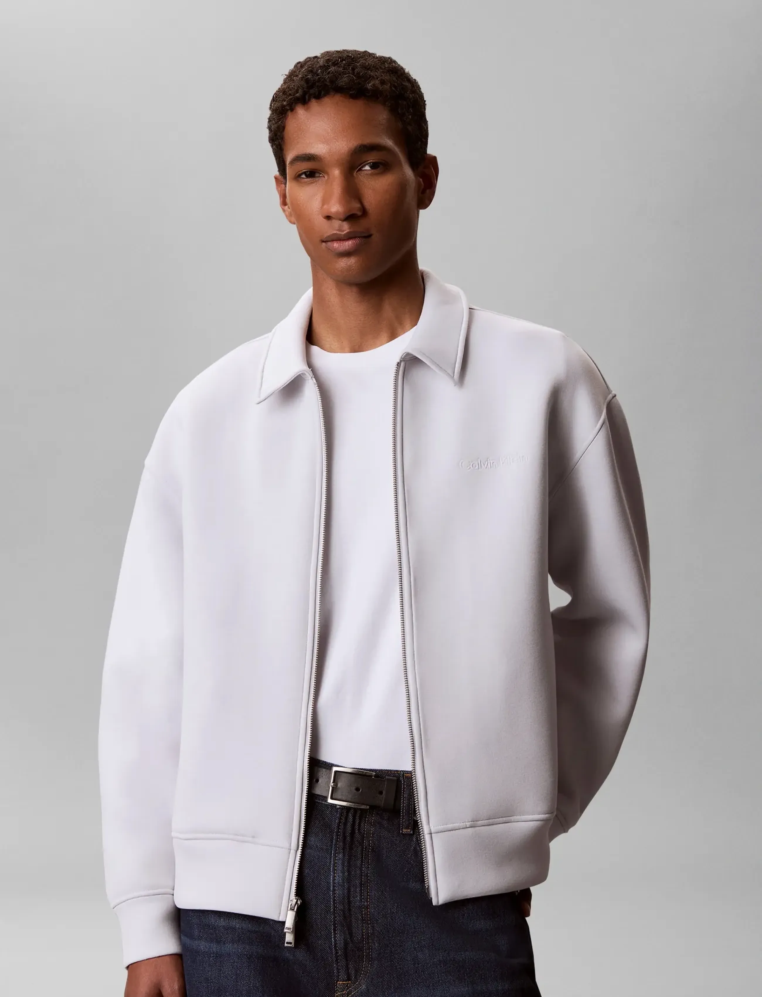 Calvin Klein Ls Cooling Spacer Fz Shirt Jacke, S, Grey, Jakker > Lette Jakker, Herre
