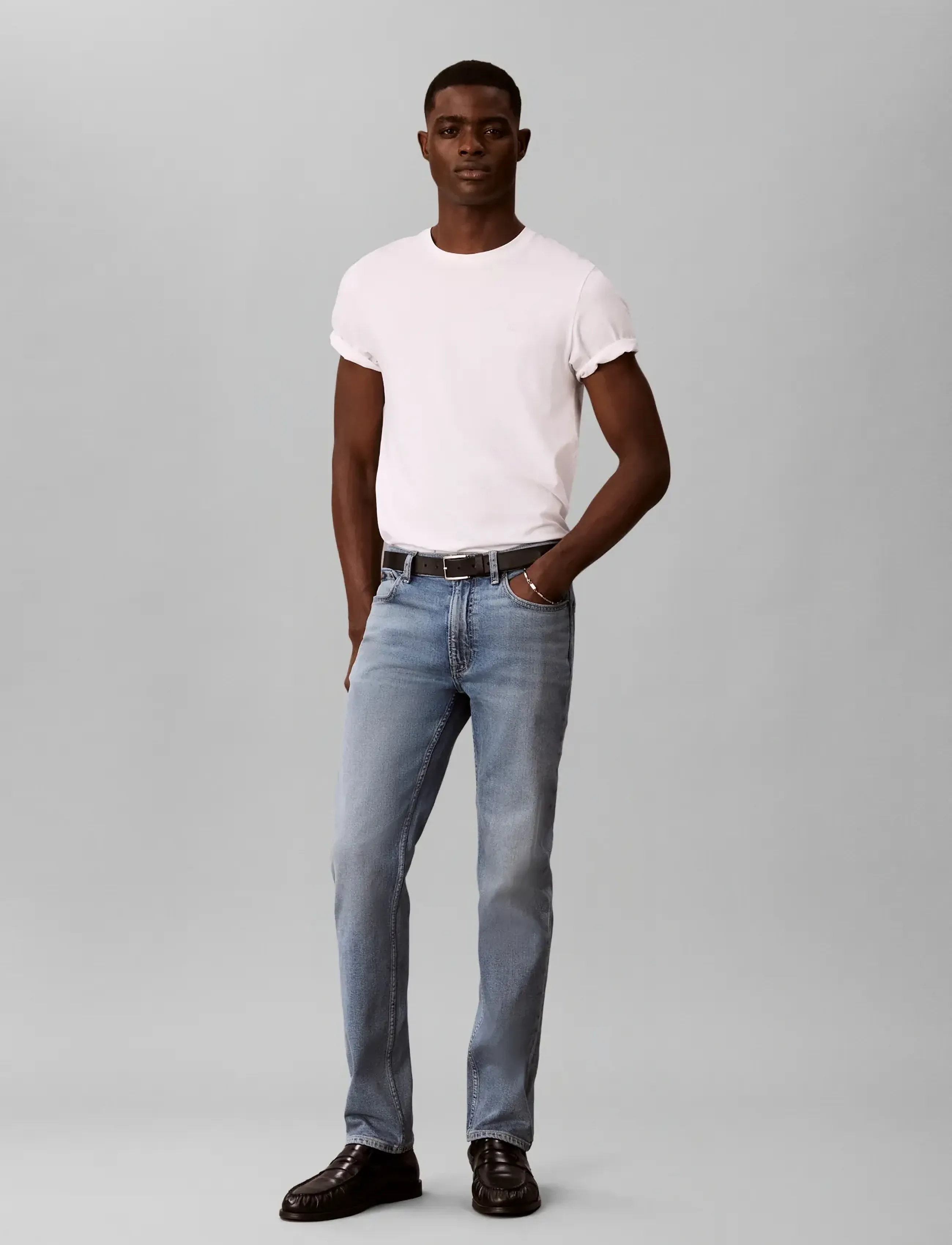Calvin Klein Slim Straight Gregory Jean, Mænd, Slim Straight Jeans, Blå, Str: 34 x 34